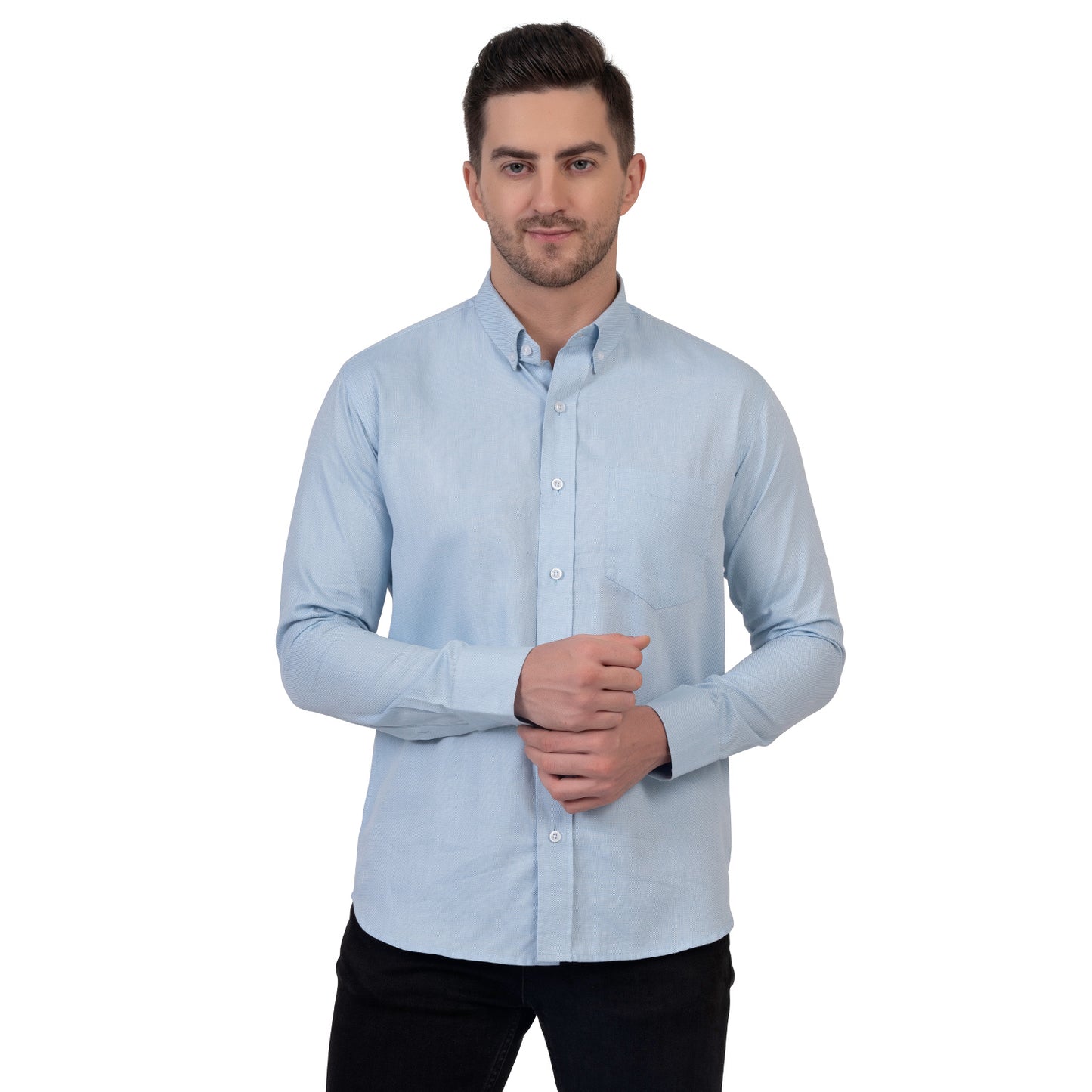 English Oxford Shirt Full Sleeve (Fade Blue)