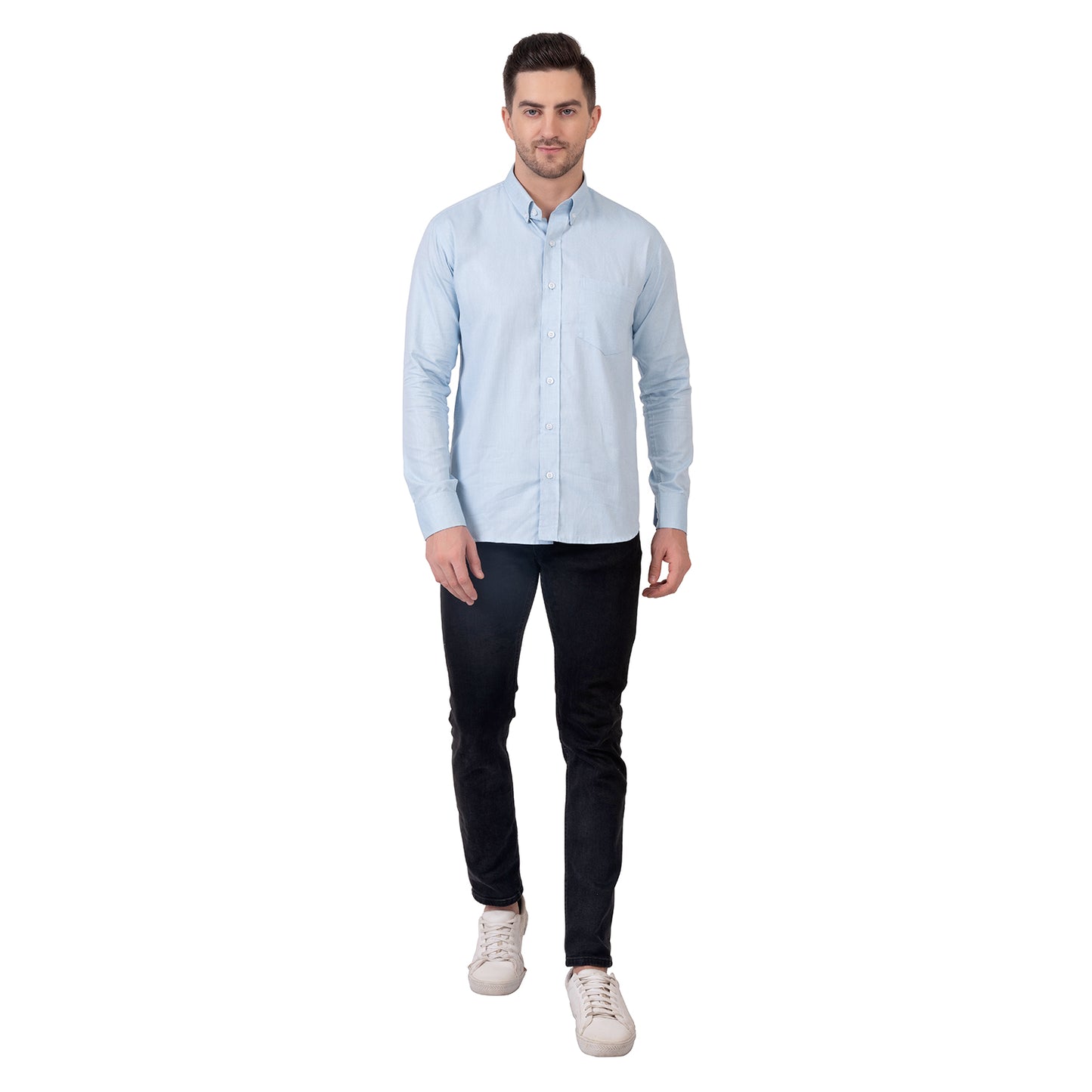 English Oxford Shirt Full Sleeve (Fade Blue)