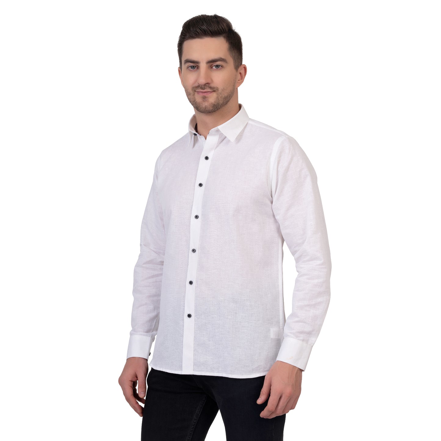 Full Sleeve Premium Linen Shirt (White)