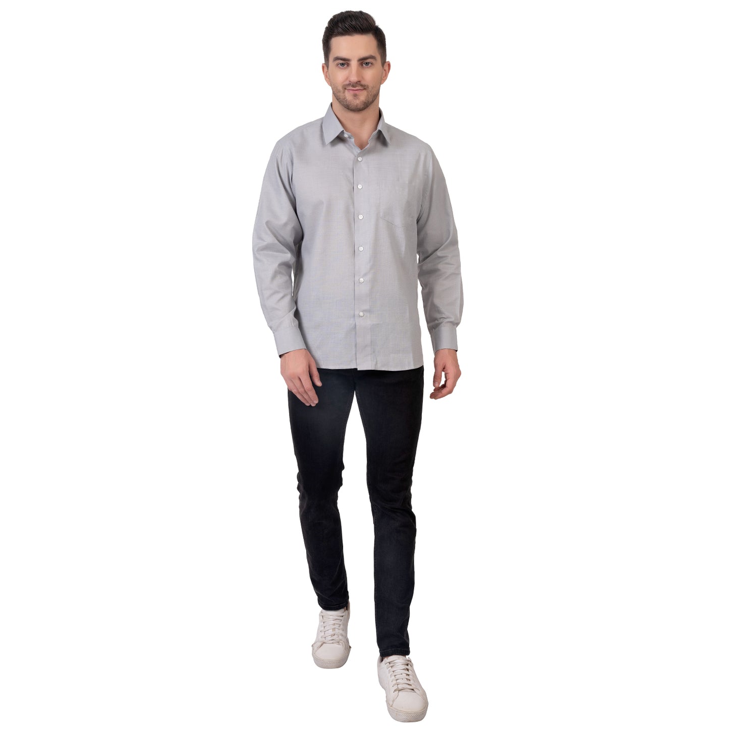 Full Sleeve Premium Linen Shirt (Light Grey)