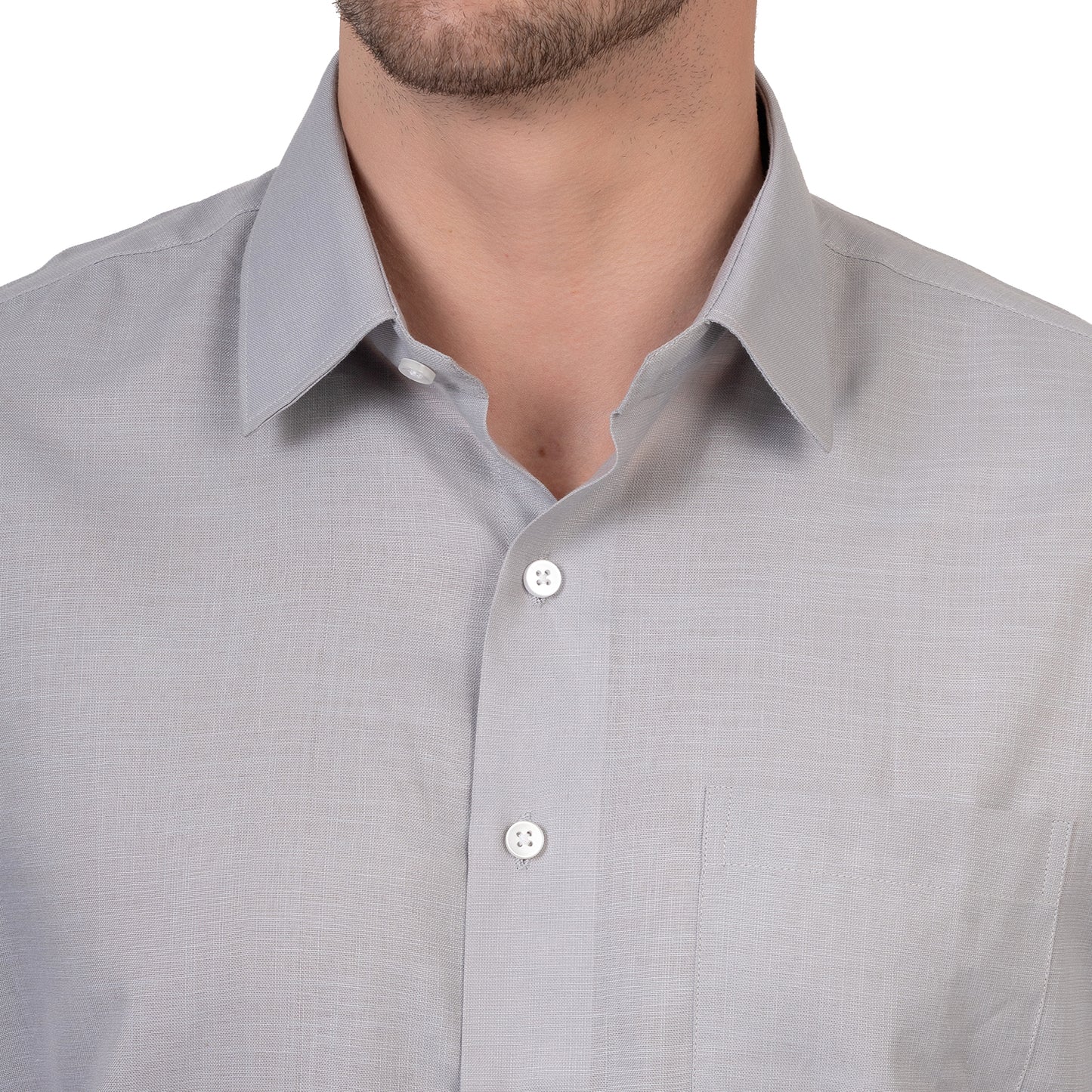 Full Sleeve Premium Linen Shirt (Light Grey)