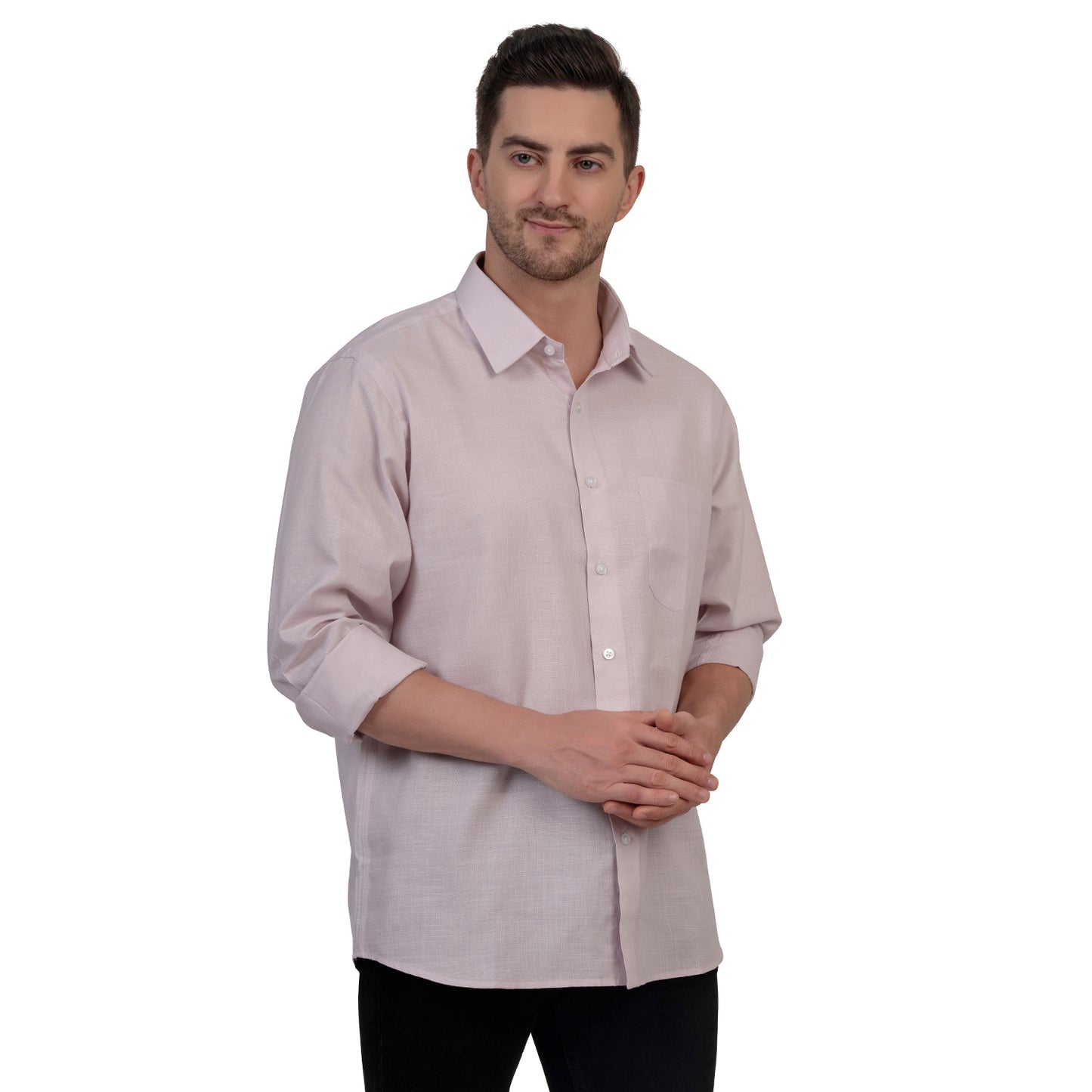 Full Sleeve Premium Linen Shirt (Rose White)