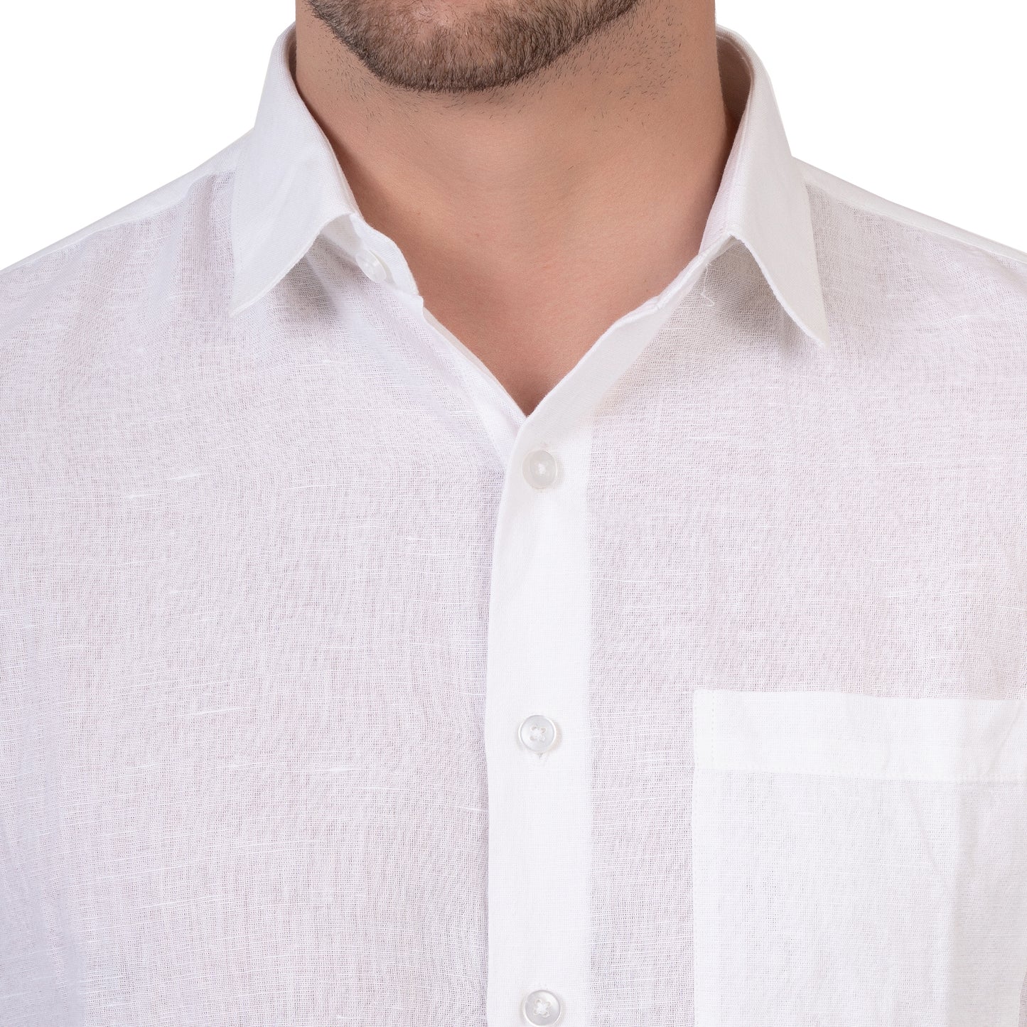 Full Sleeve Premium Linen Shirt (Pristine White)