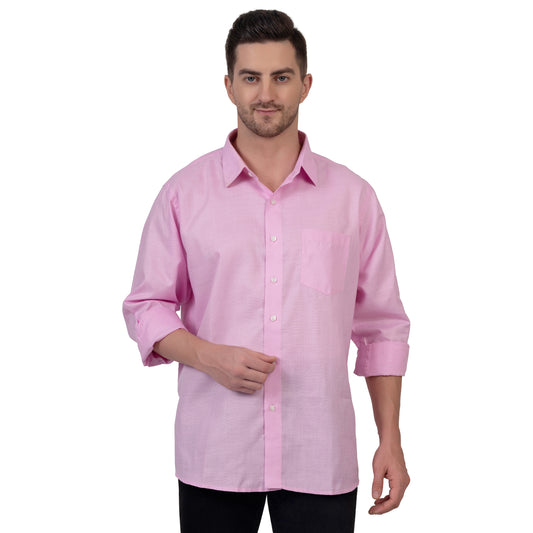 Full Sleeve Premium Linen Shirt (Pink)