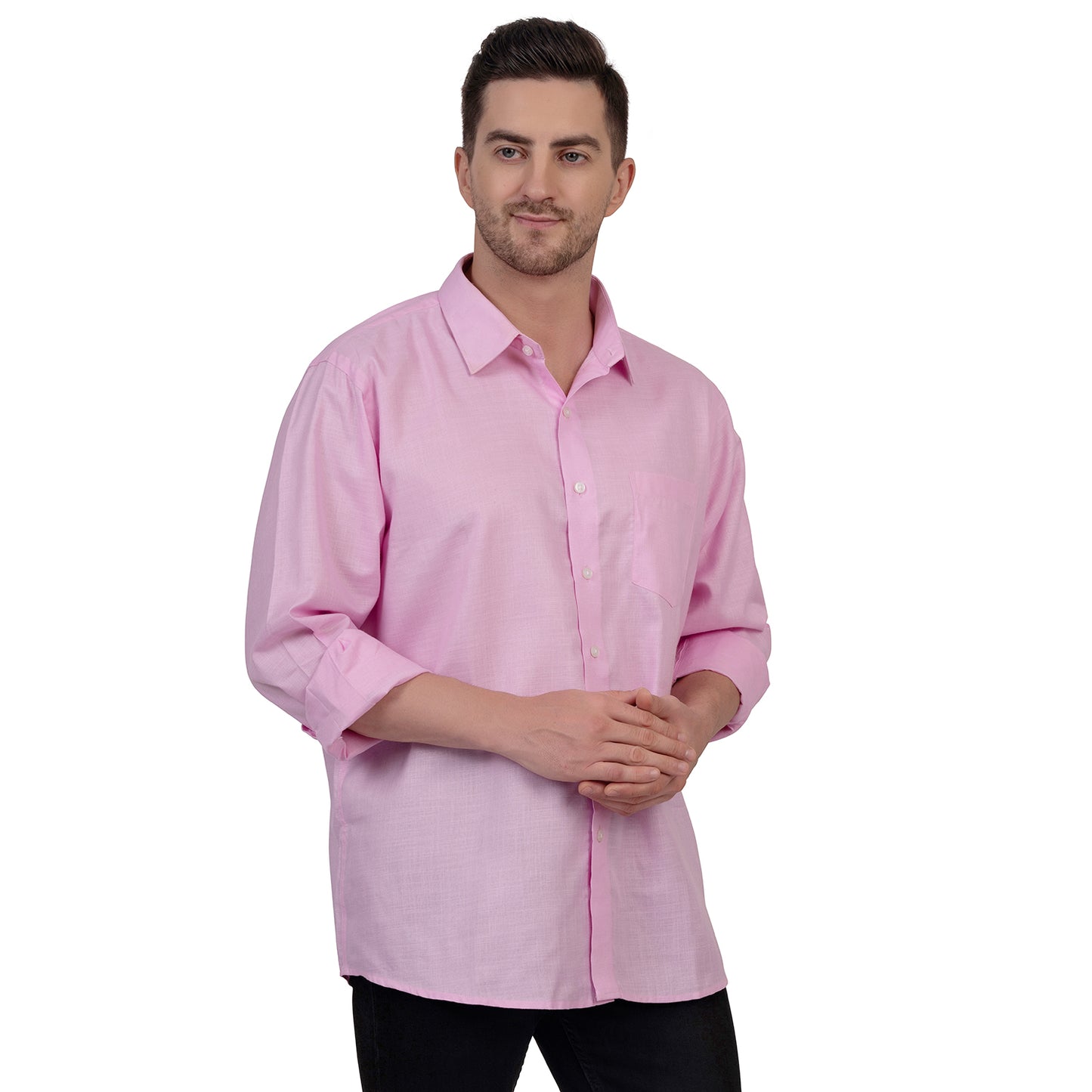 Full Sleeve Premium Linen Shirt (Pink)