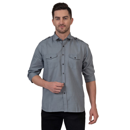 Full Sleeve Magic Linen Shirt (Grey)