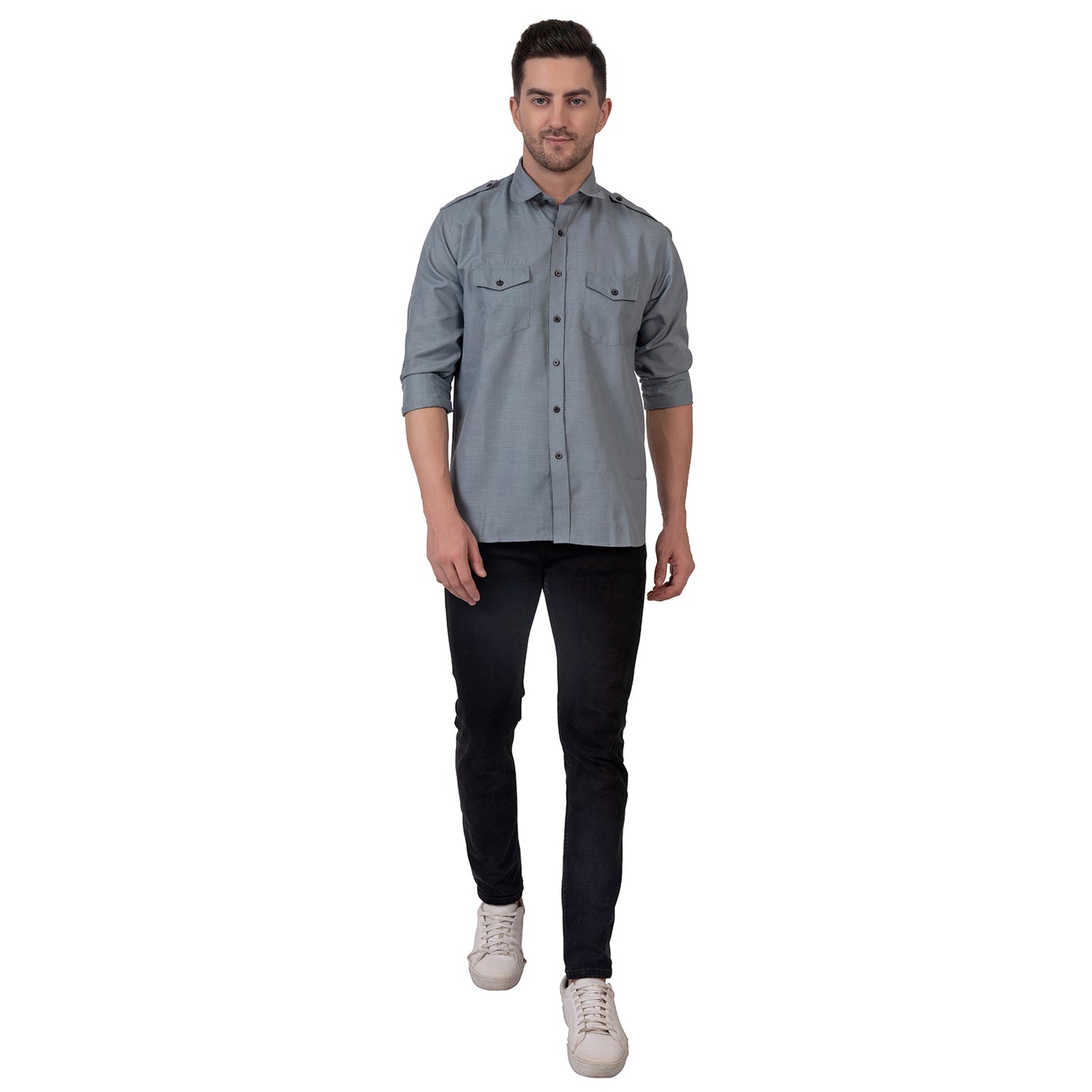 Full Sleeve Magic Linen Shirt (Grey)