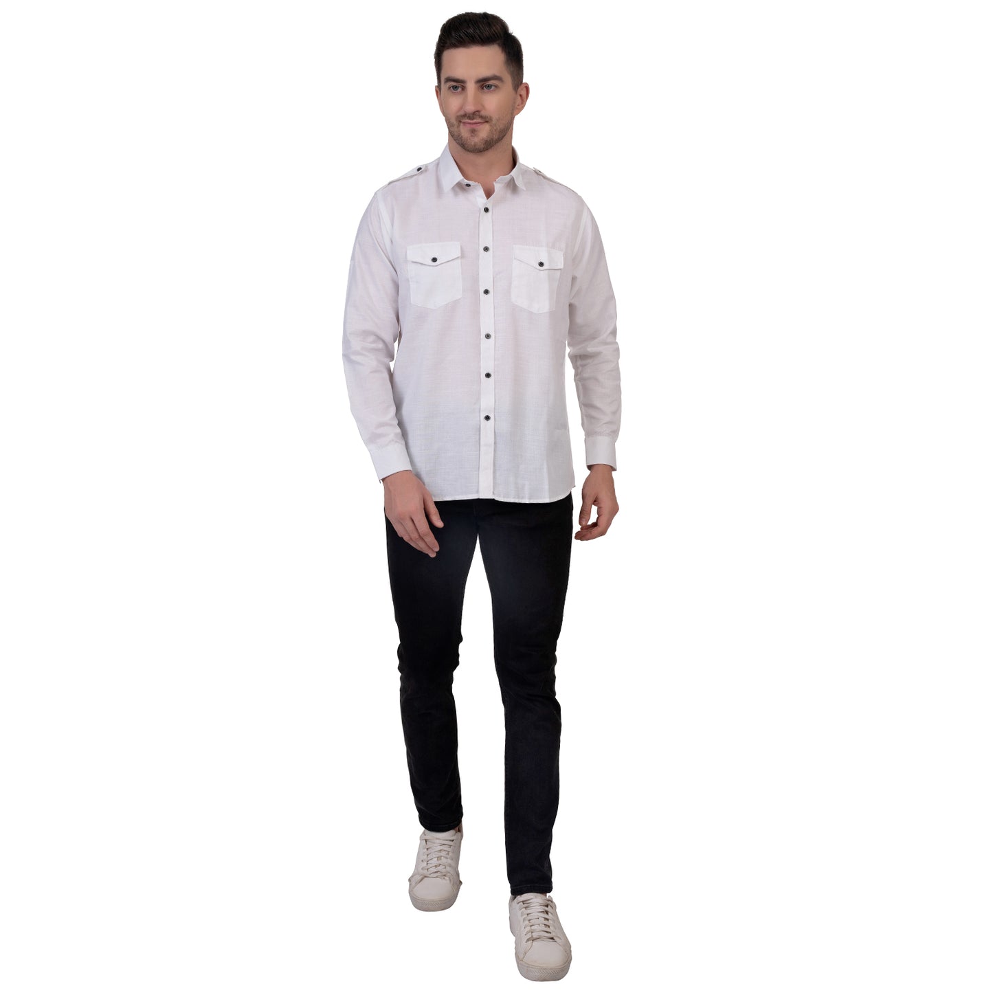 Full Sleeve Magic Linen Shirt (White)