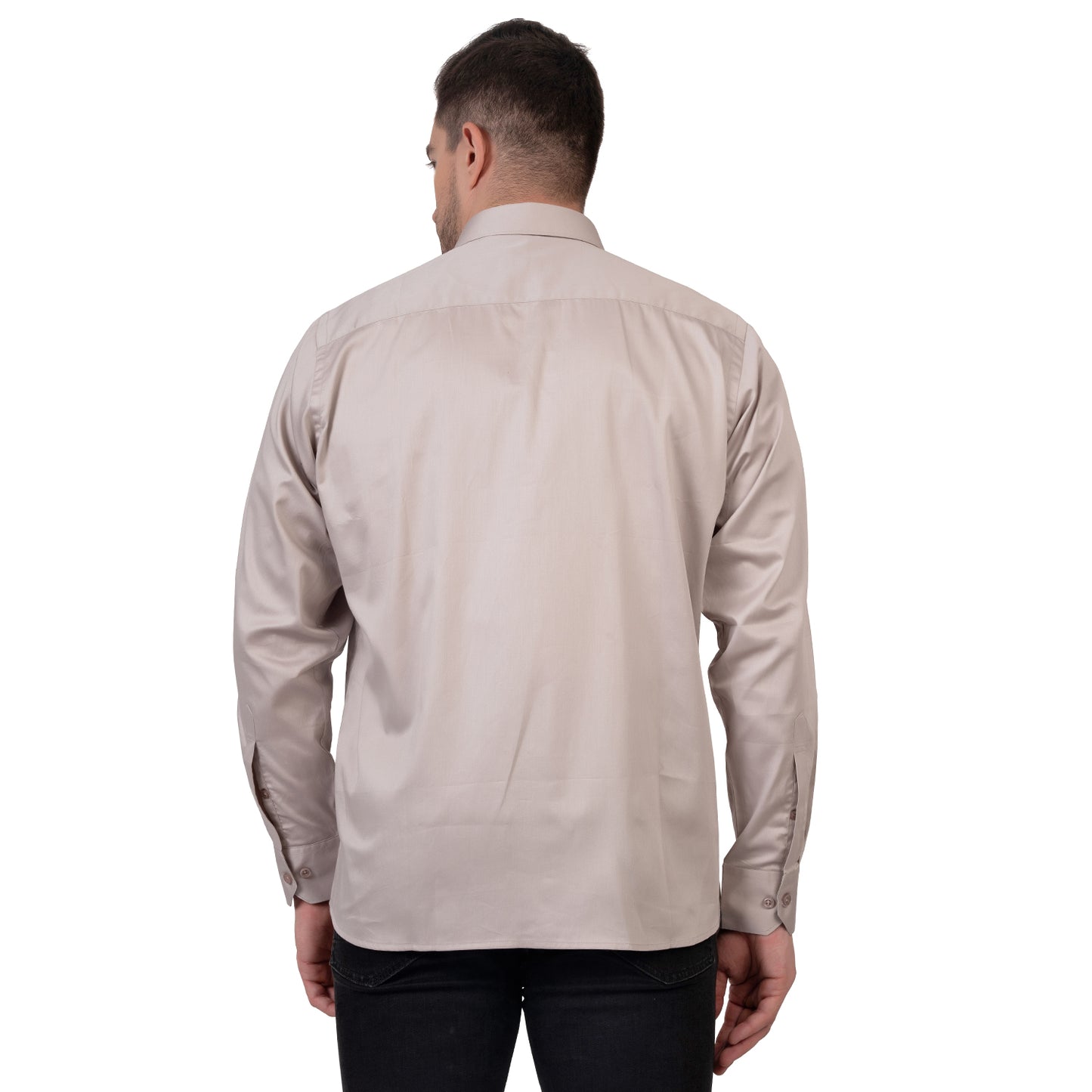 Full Sleeve Satin Cotton Shirt (Pearl Grey)