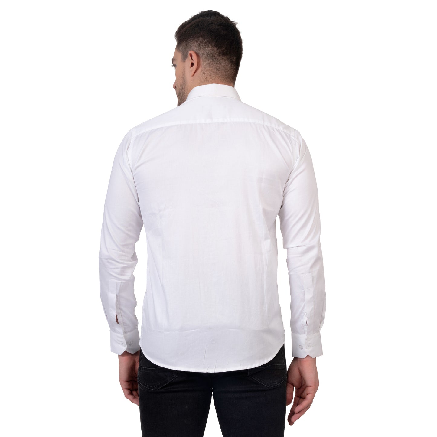 Full Sleeve Satin Cotton Shirt (White)