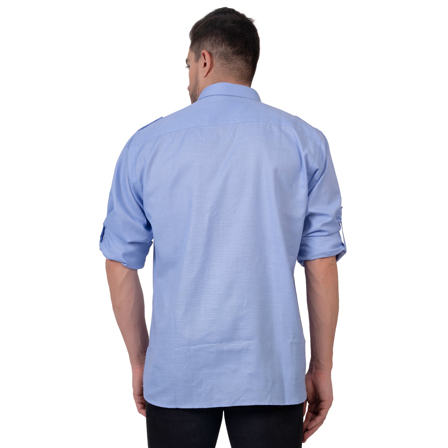 Full Sleeve Magic Linen Shirt (Blue)