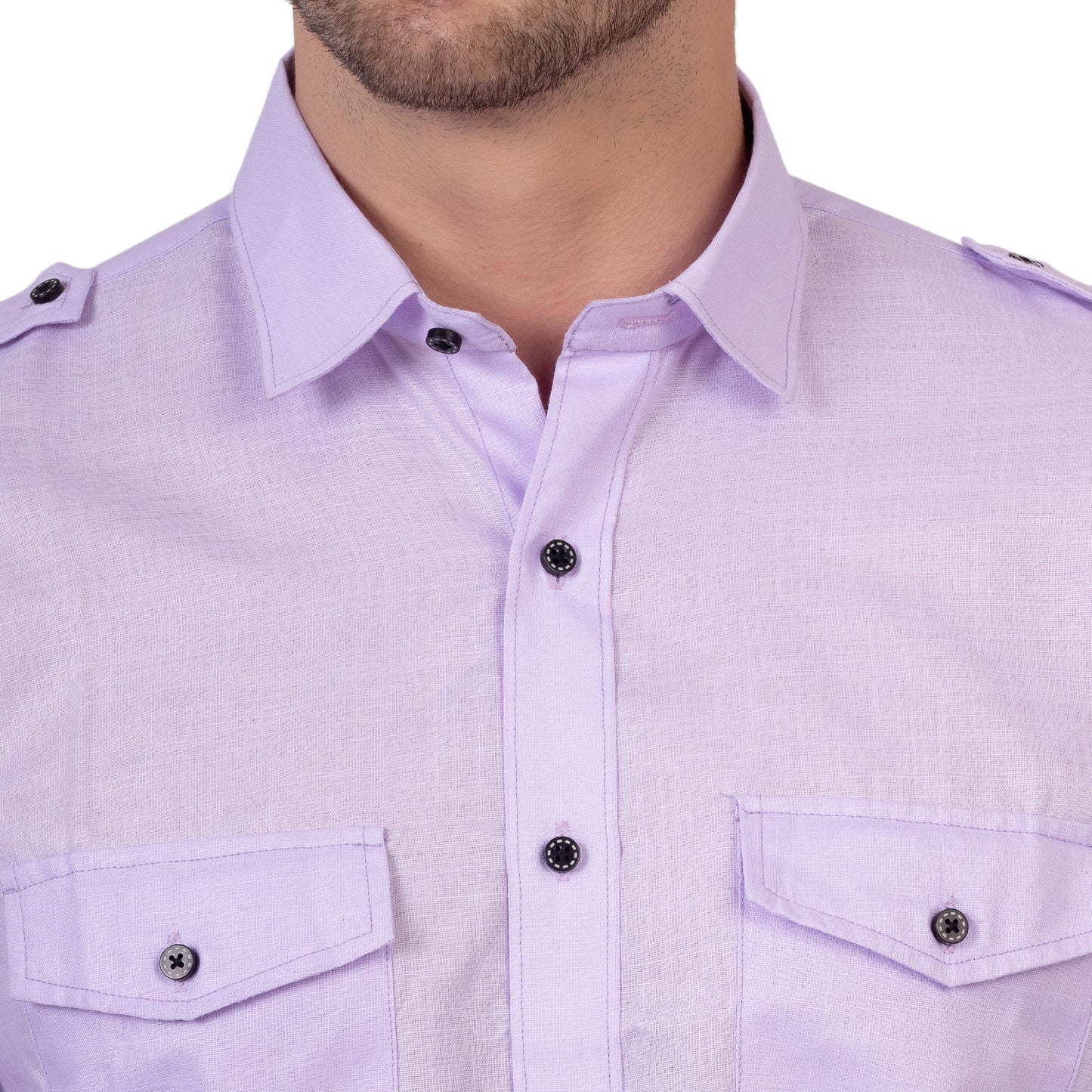 Full Sleeve Magic Linen Shirt (Light Purple)