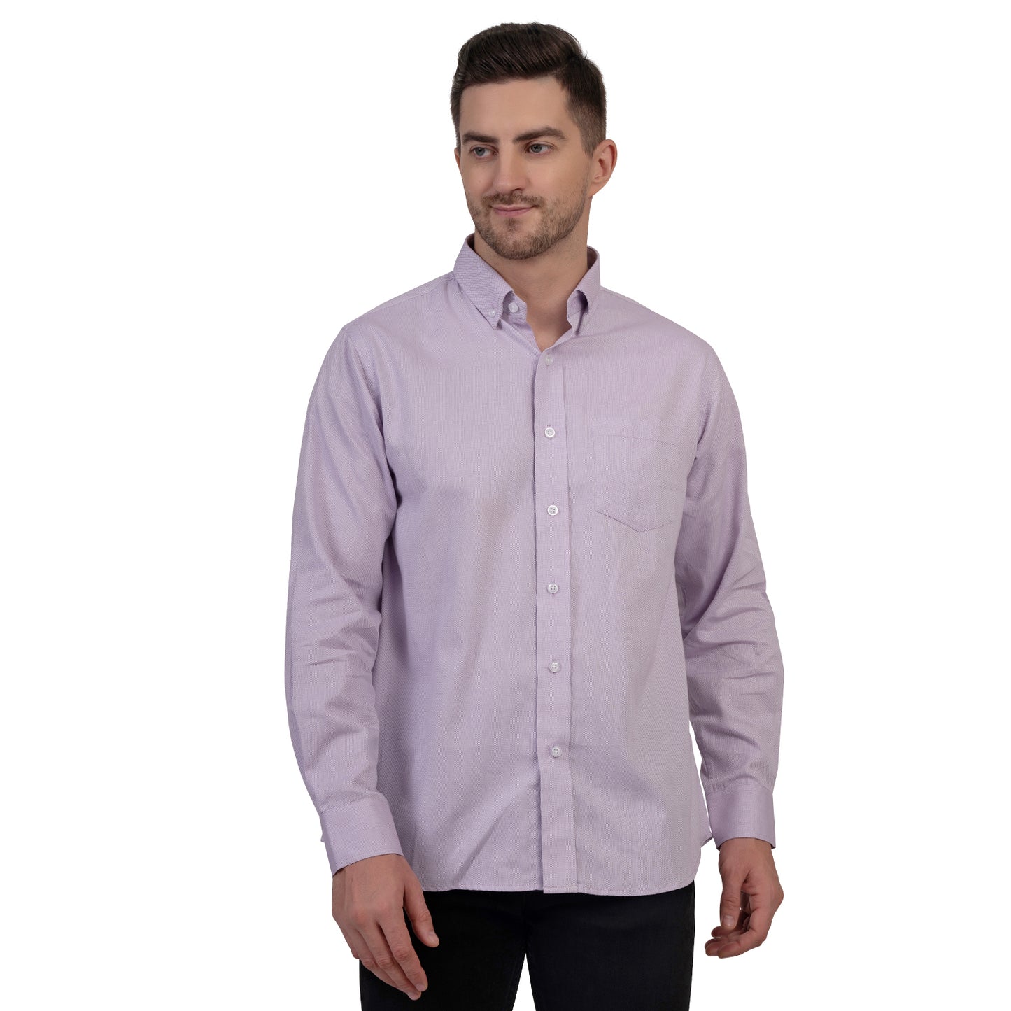 English Oxford Shirt Full Sleeve (Faded Purple)