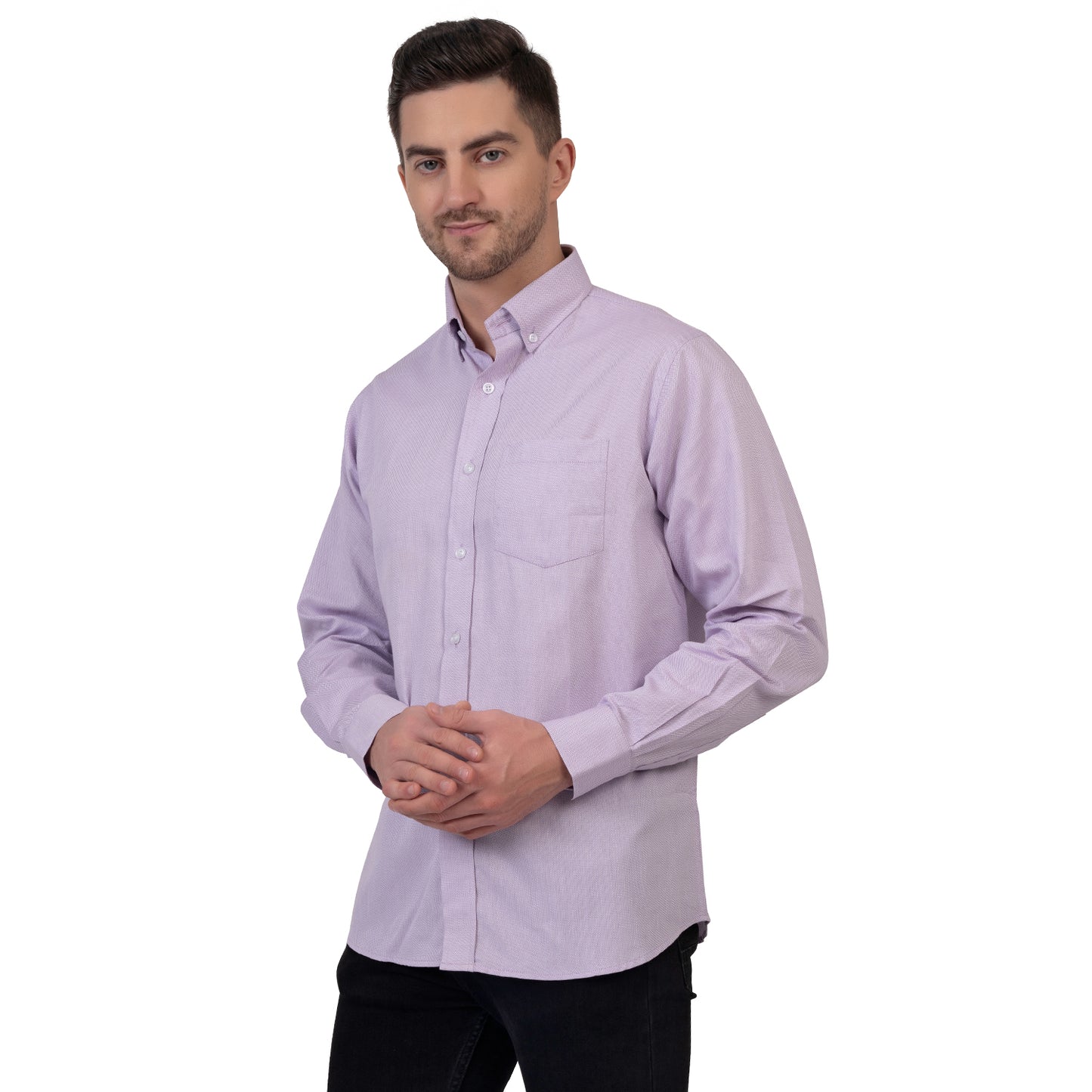 English Oxford Shirt Full Sleeve (Faded Purple)