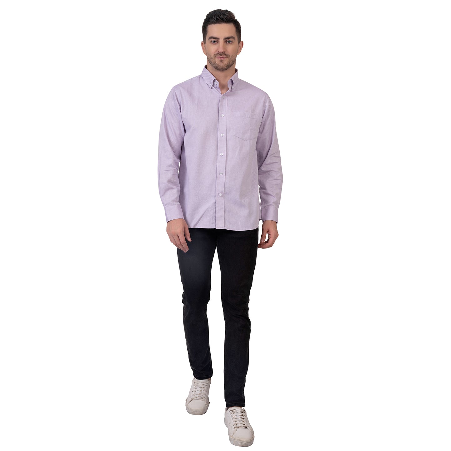 English Oxford Shirt Full Sleeve (Faded Purple)