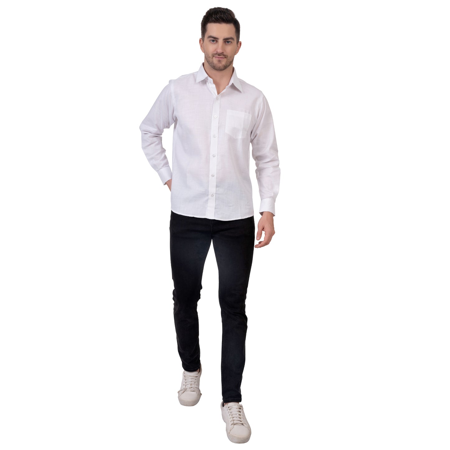 Full Sleeve Magic Linen Shirt (Majestic White)