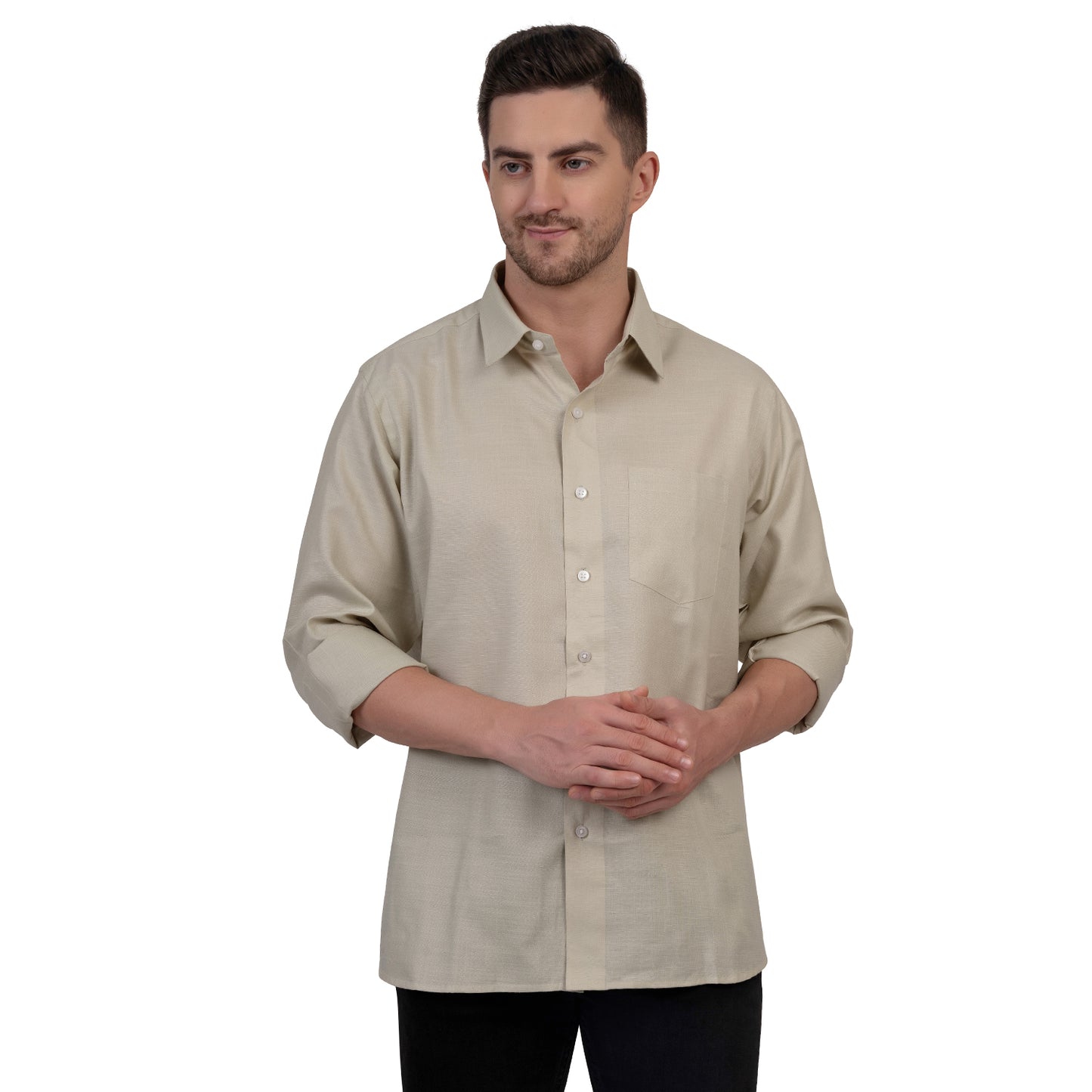 Full Sleeve Premium Linen Shirt (Sand Brown)