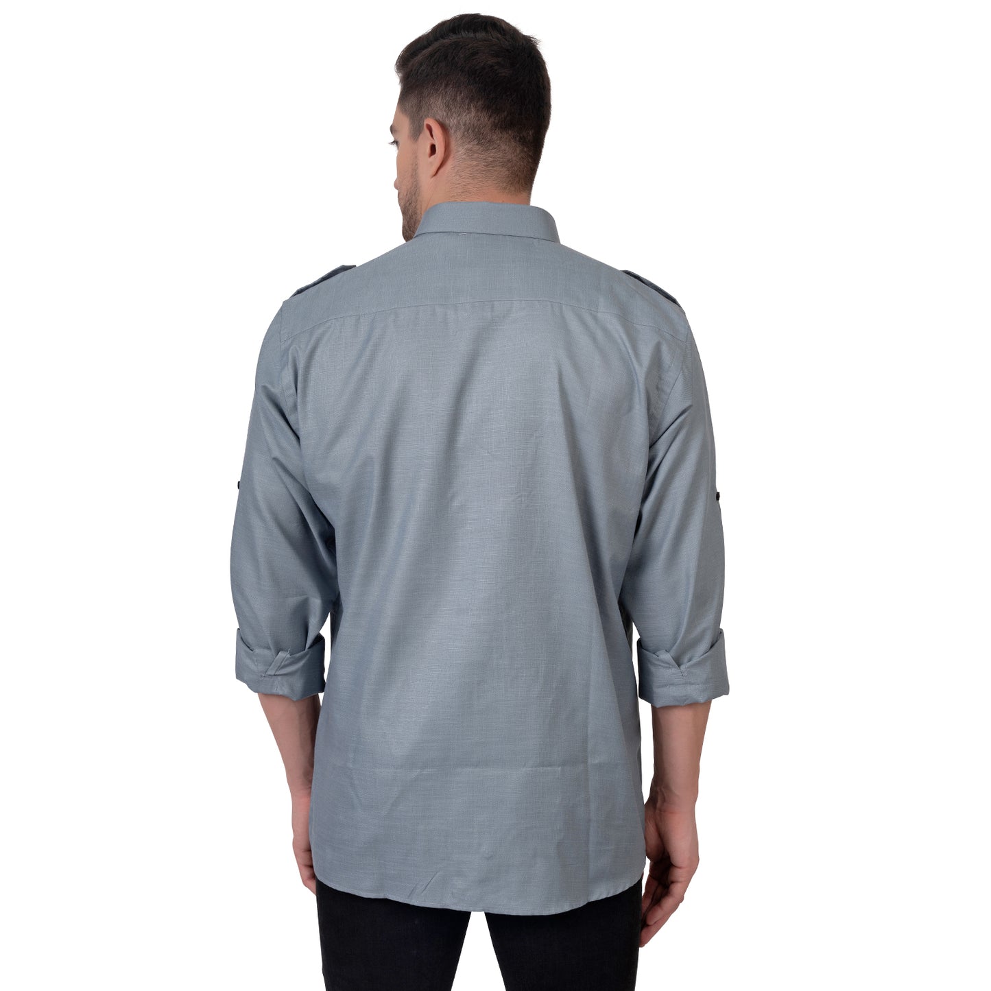 Full Sleeve Premium Linen Shirt (Gunmetal Grey)