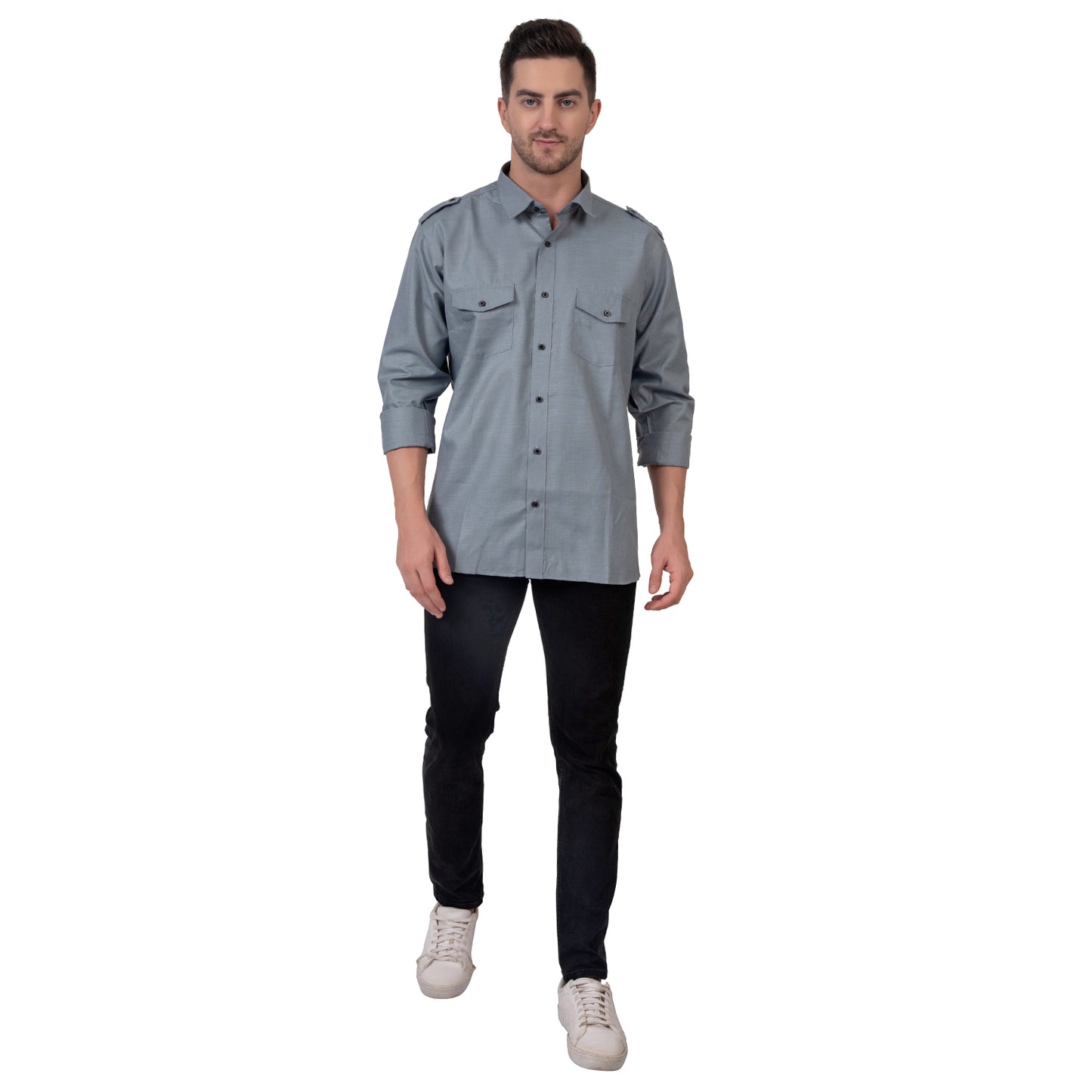 Full Sleeve Premium Linen Shirt (Gunmetal Grey)