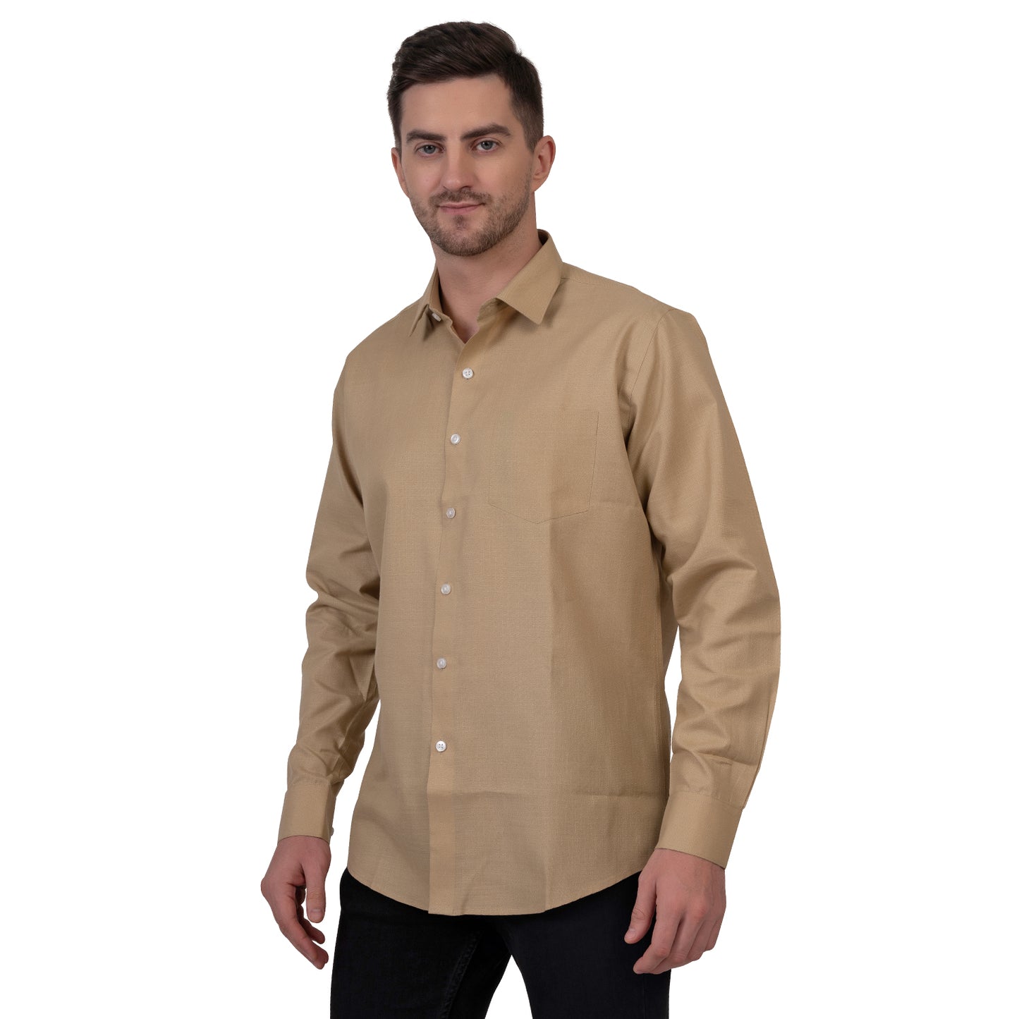 Full Sleeve Premium Linen Shirt (Khaki Brown)