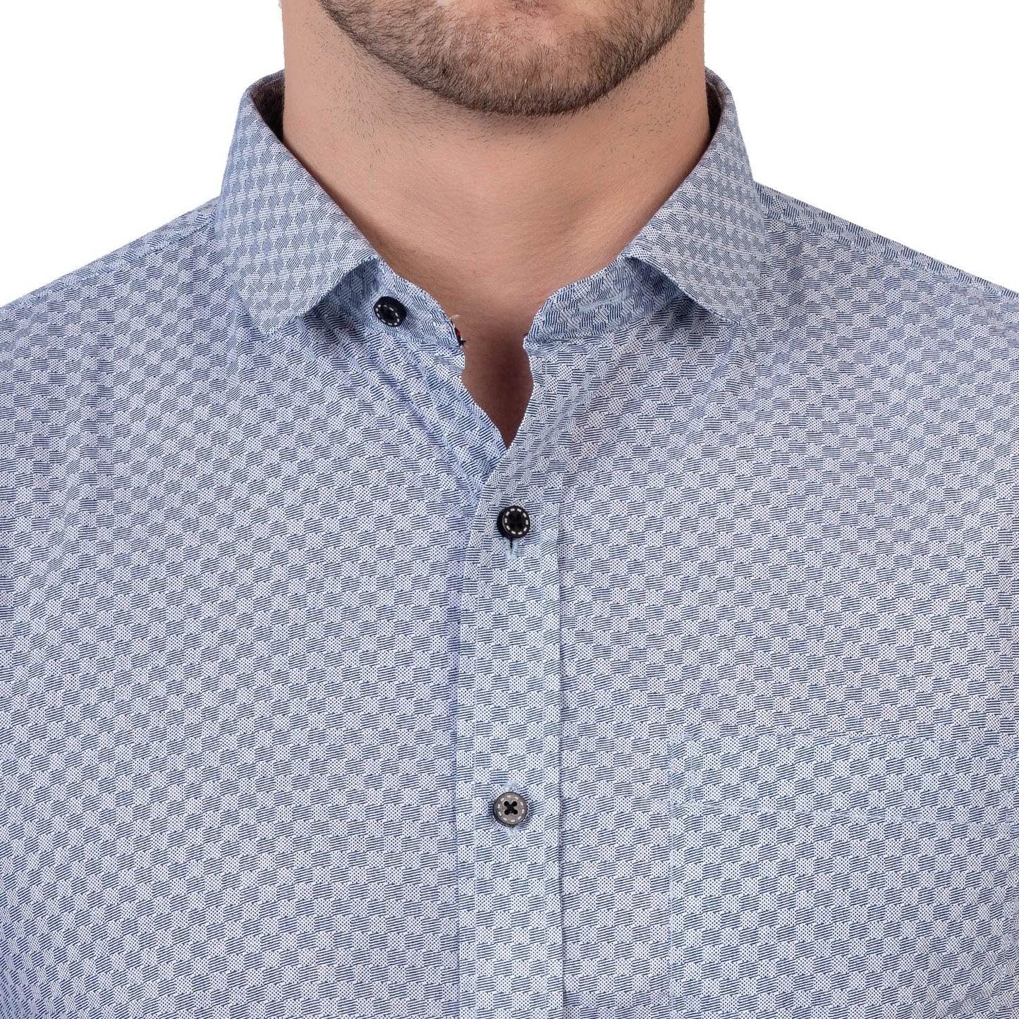 Half Sleeve Printed Cotton Shirt (Midnight Blue)