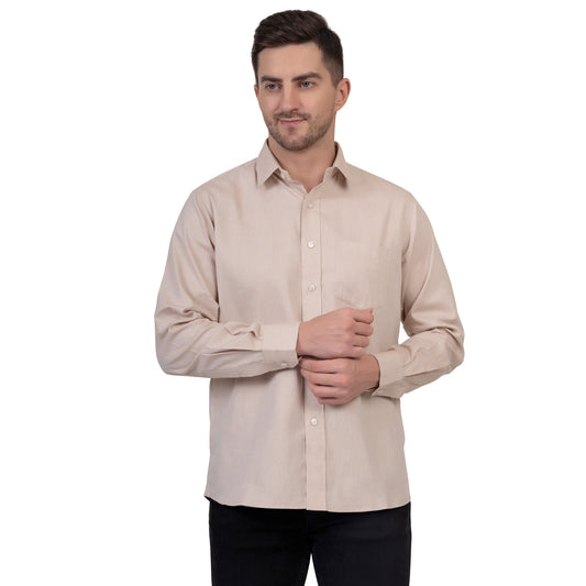 English Oxford Shirt Full Sleeve (Sand Brown)