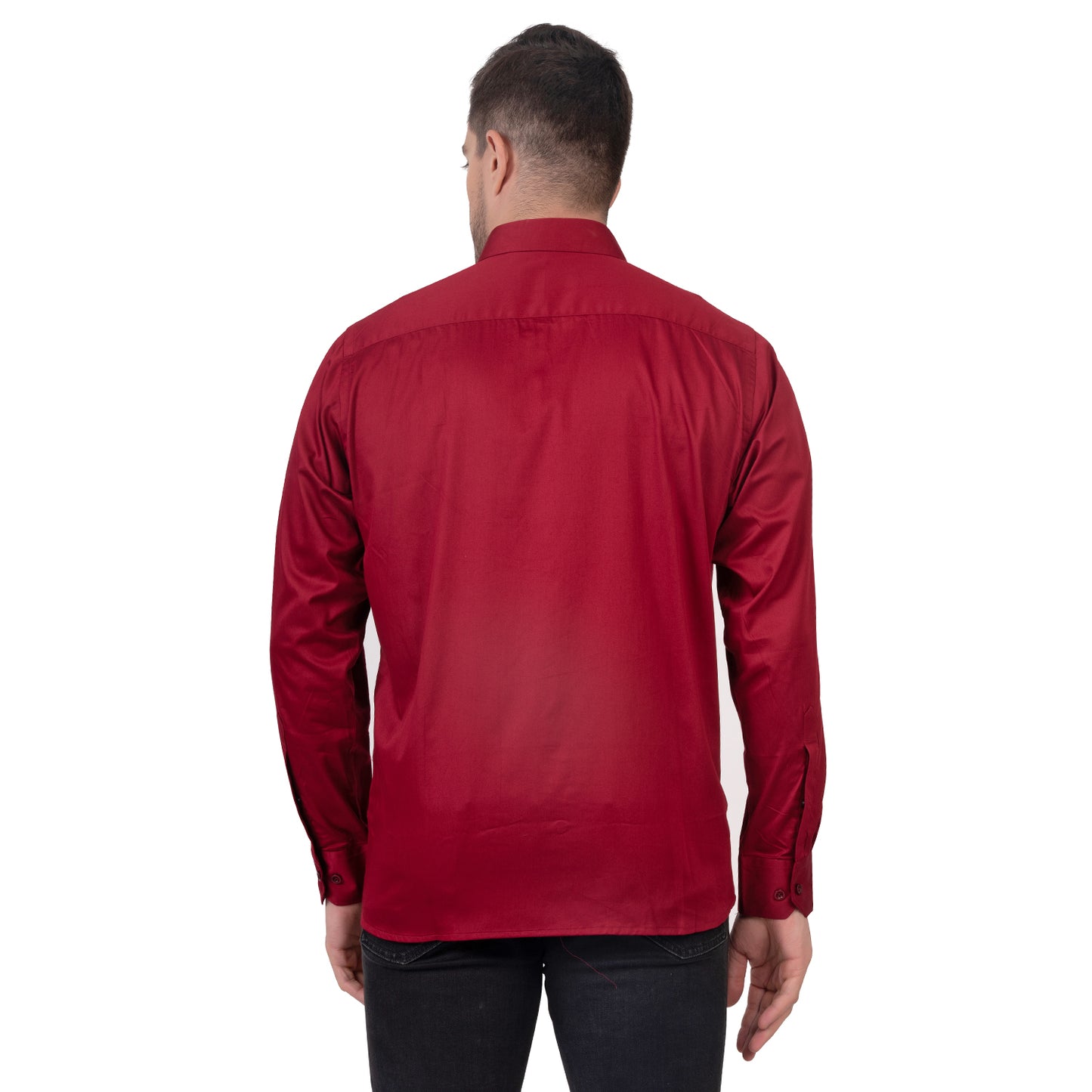 Full Sleeve Satin Cotton Shirt (Red)