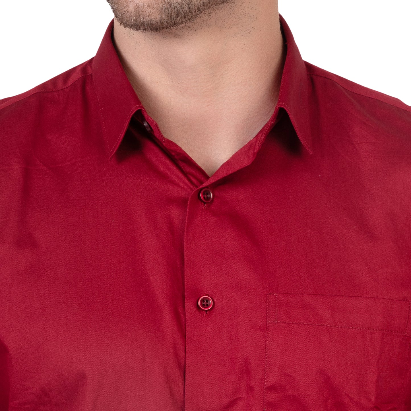 Full Sleeve Satin Cotton Shirt (Red)