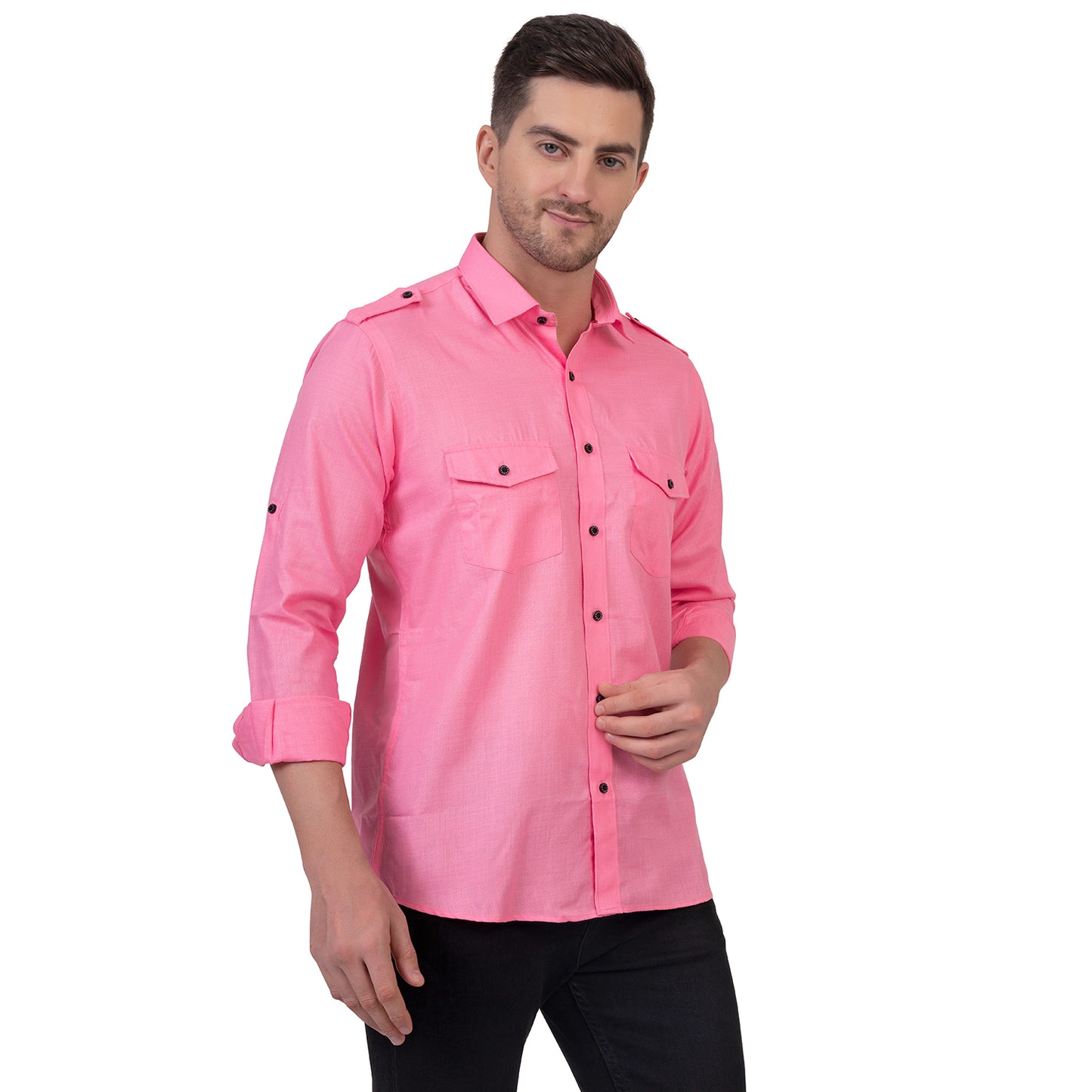 Full Sleeve Magic Linen Shirt (Pink)