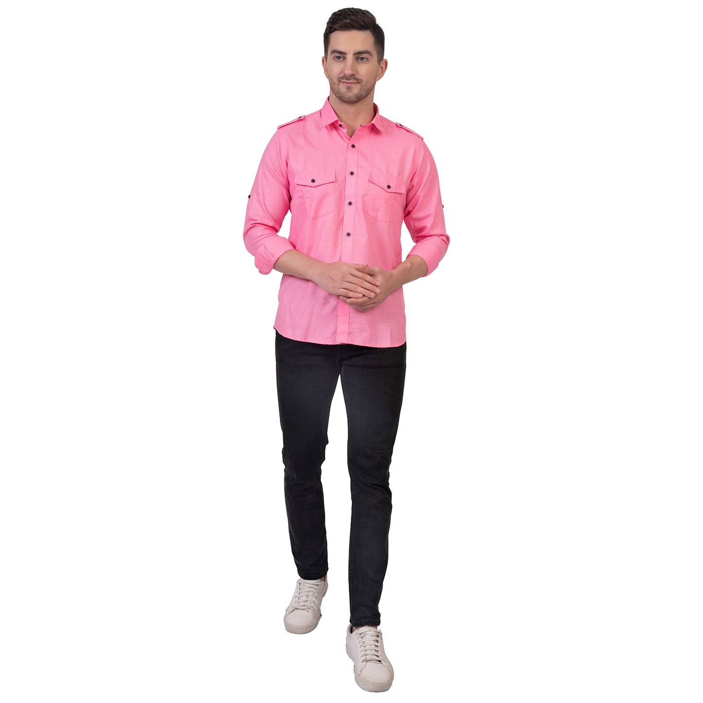 Full Sleeve Magic Linen Shirt (Pink)