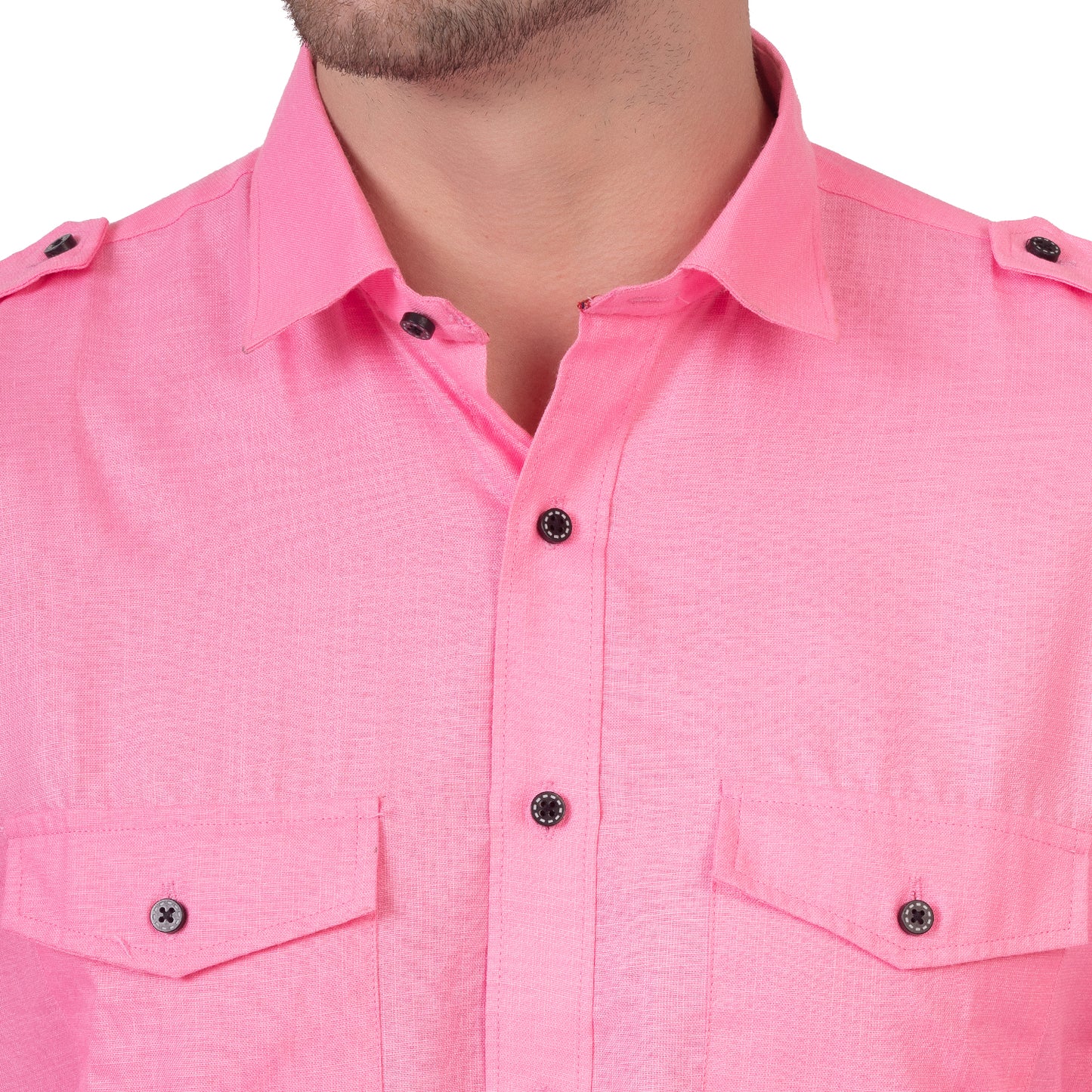 Full Sleeve Magic Linen Shirt (Pink)