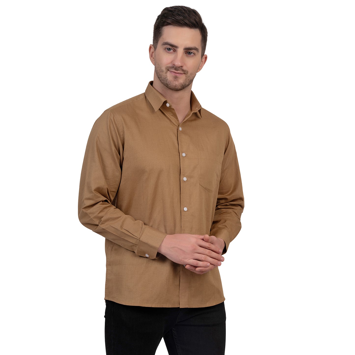 Full Sleeve Premium Linen Shirt (Coffee Brown)