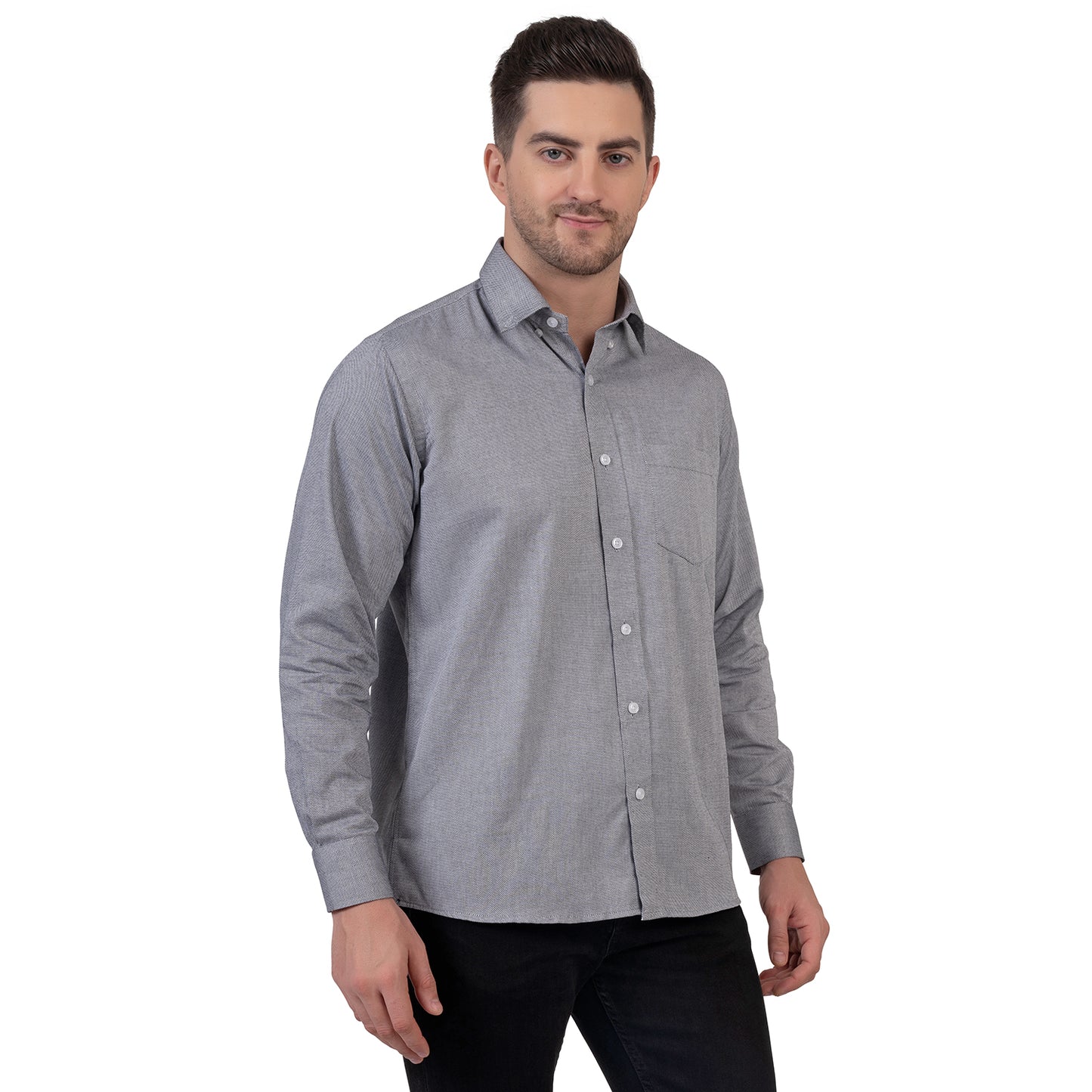 English Oxford Shirt Full Sleeve (Grey)