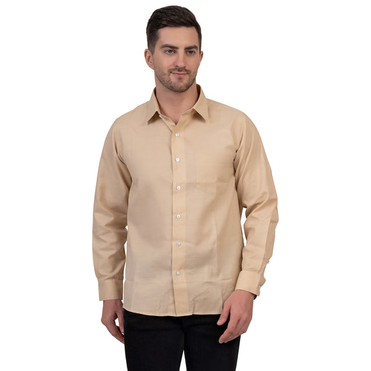 Full Sleeve Premium Linen Shirt (Light Brown)