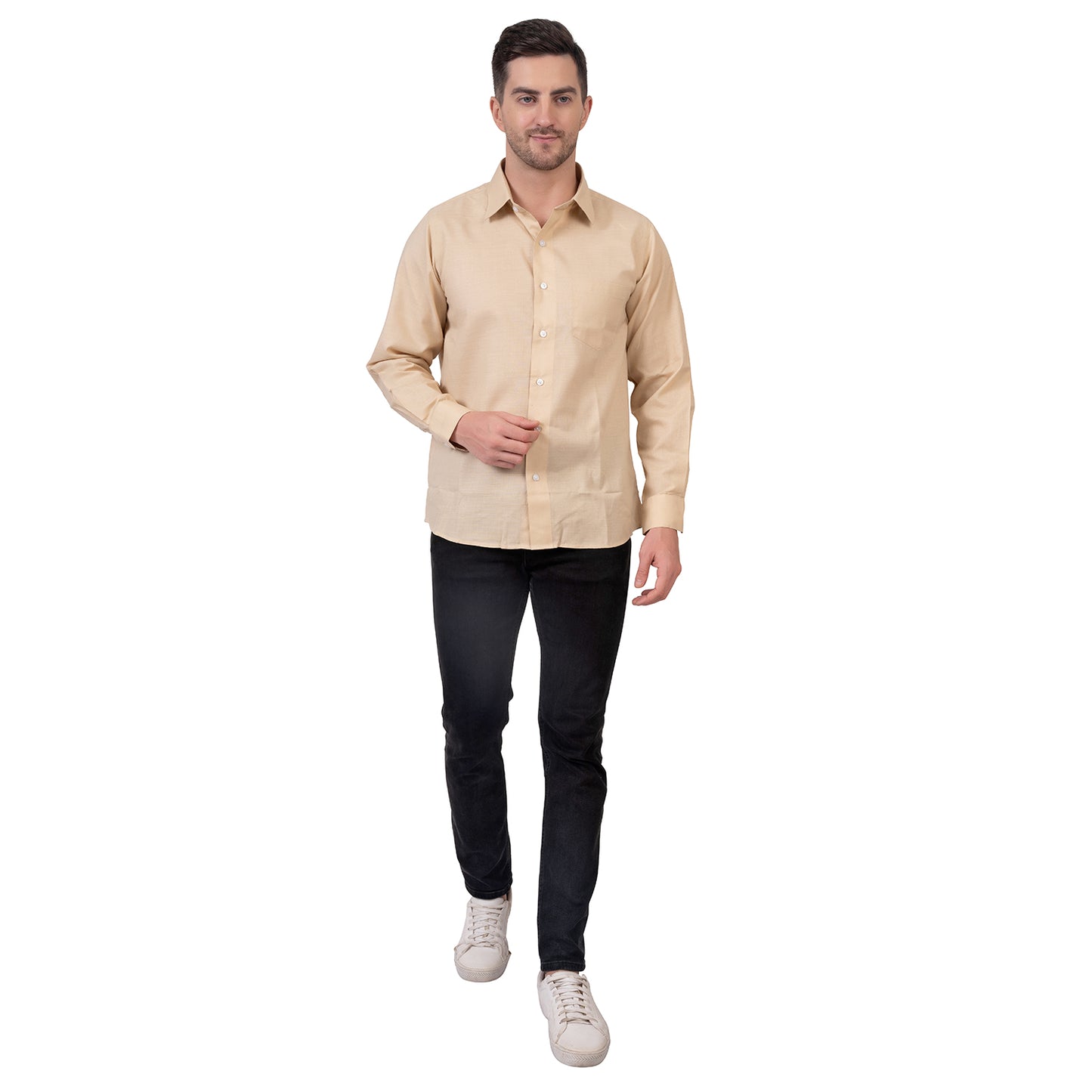 Full Sleeve Premium Linen Shirt (Light Brown)