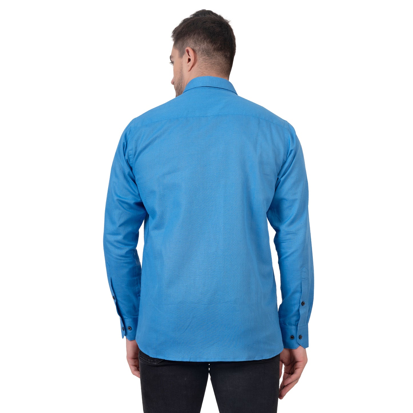 Full Sleeve Magic Linen Shirt (Bright Blue)