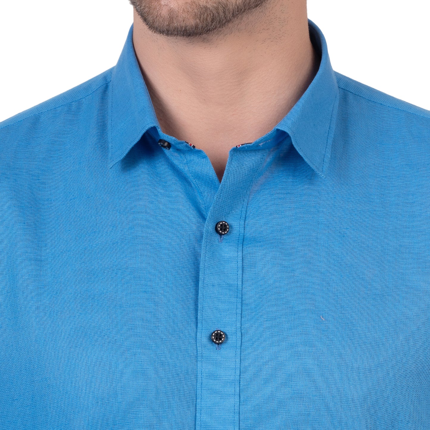 Full Sleeve Magic Linen Shirt (Bright Blue)