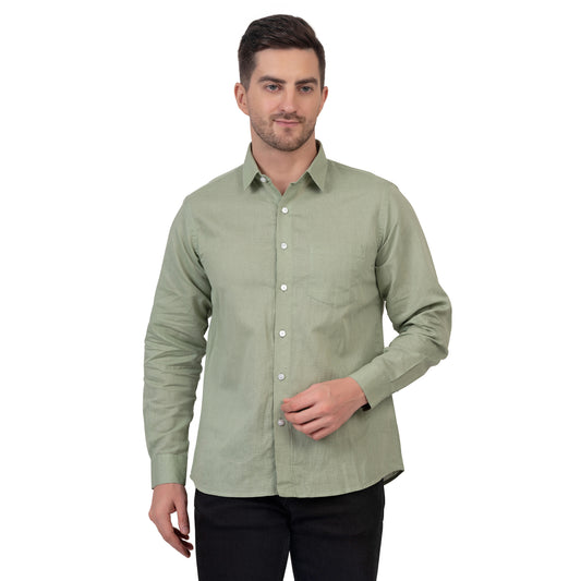 Full Sleeve Premium Linen Shirt (Spring Green)