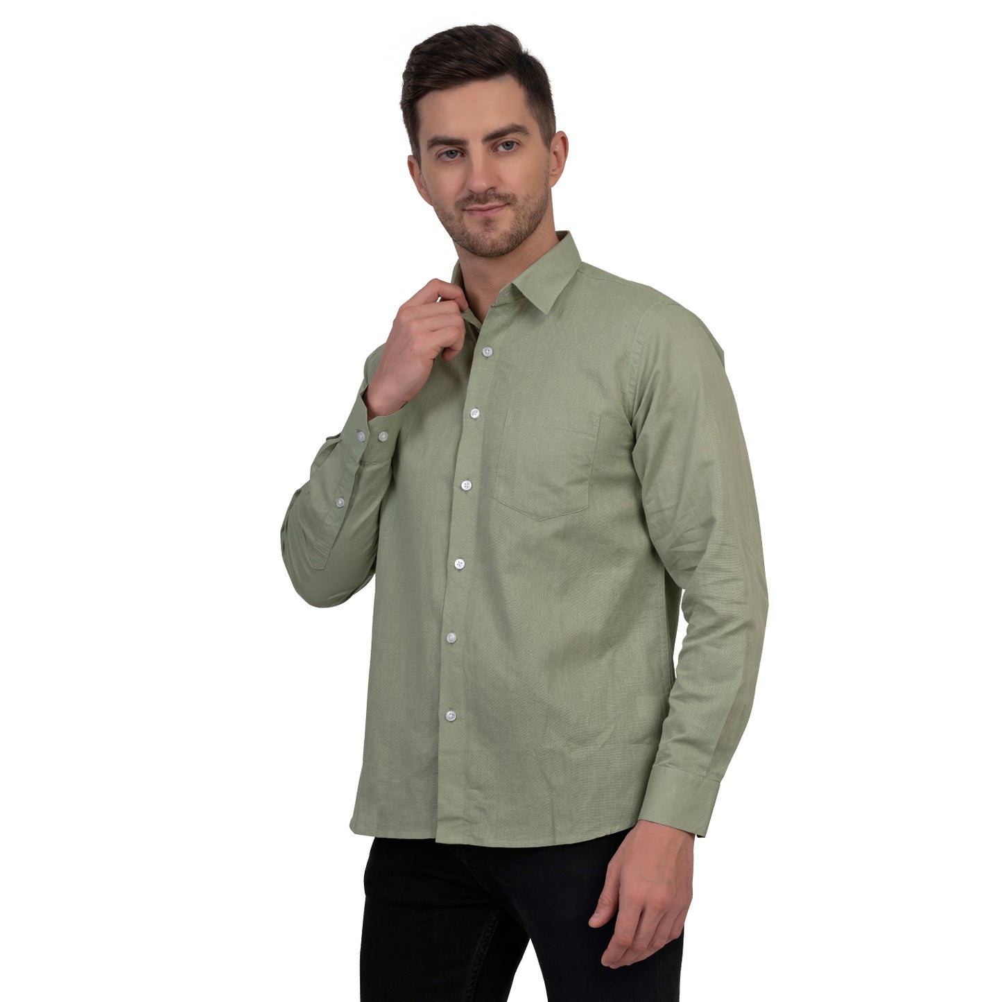 Full Sleeve Premium Linen Shirt (Spring Green)