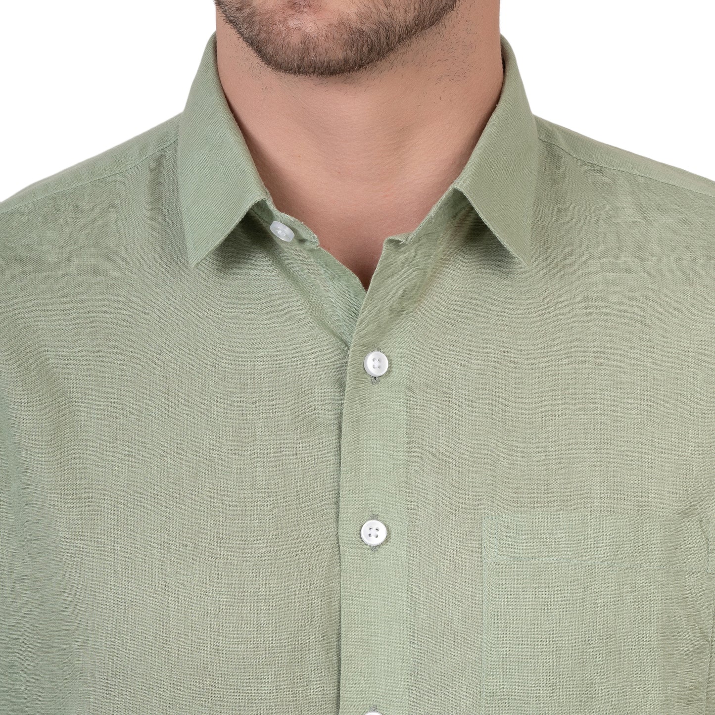 Full Sleeve Premium Linen Shirt (Spring Green)