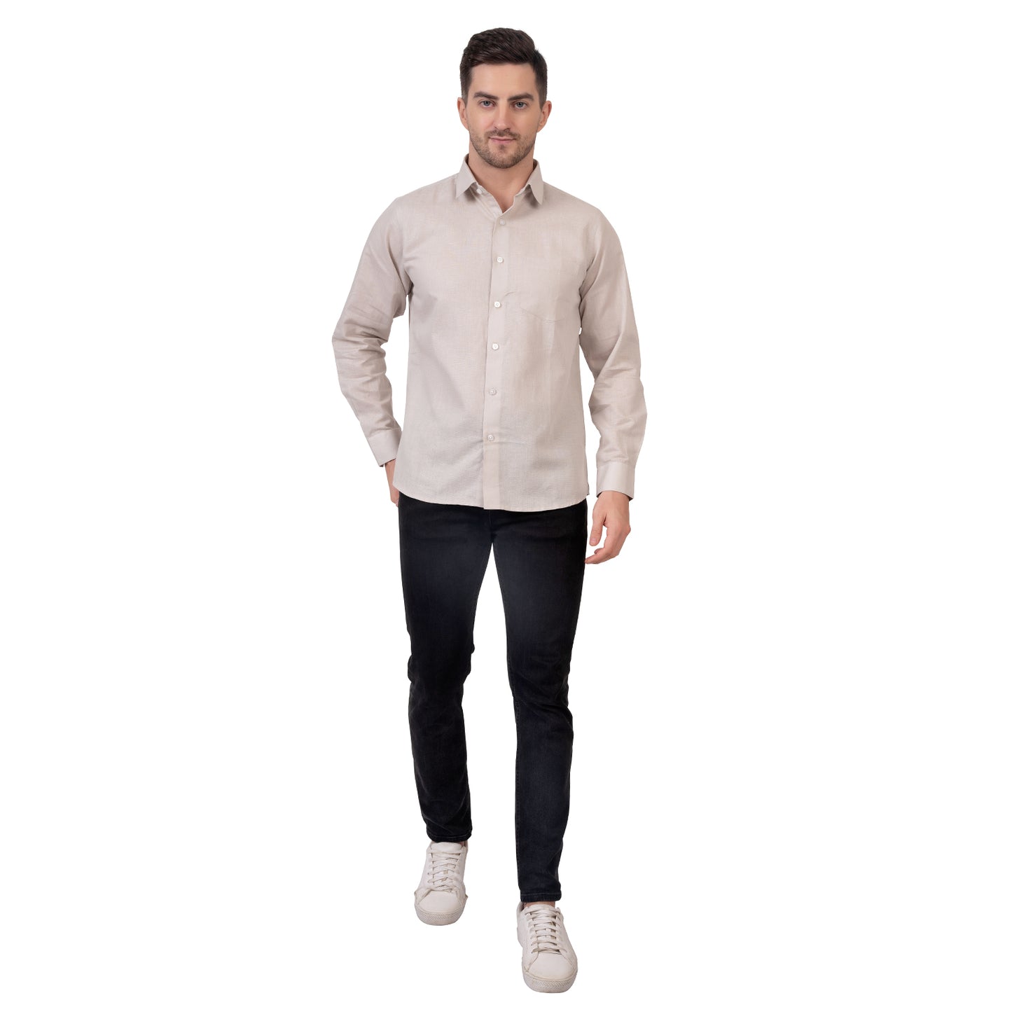 Full Sleeve Premium Linen Shirt (Crimson)