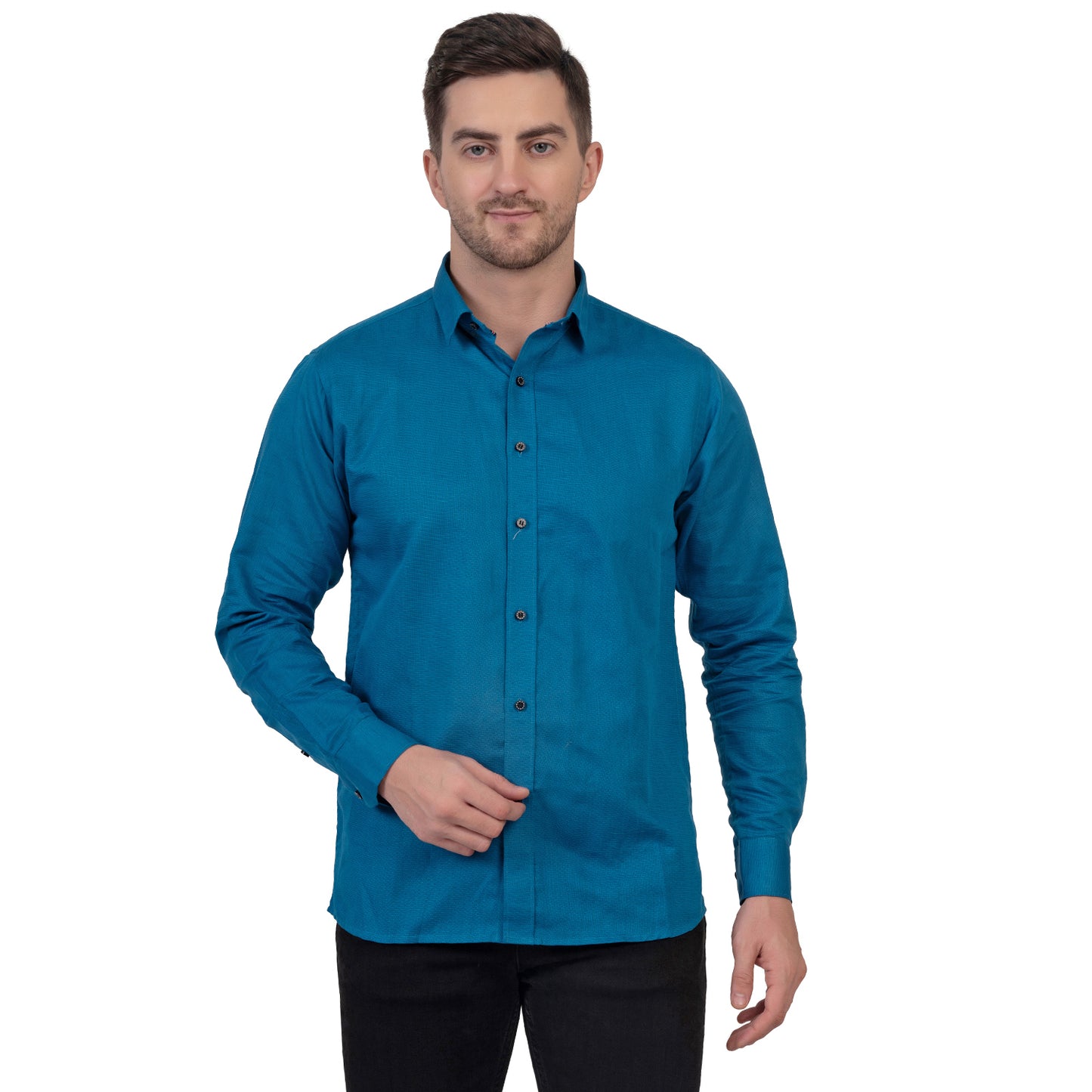 Full Sleeve Magic Linen Shirt (Deep Blue)