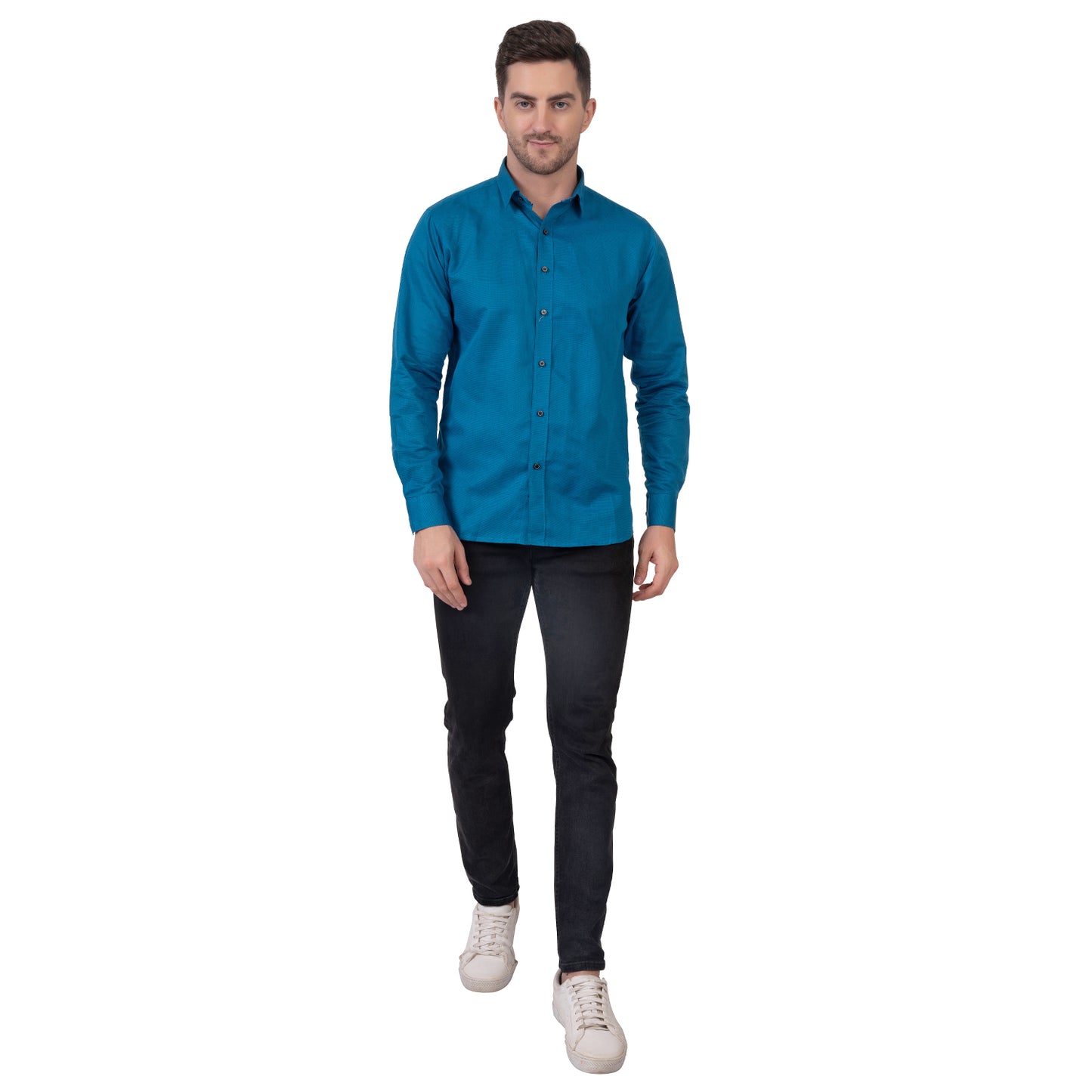 Full Sleeve Magic Linen Shirt (Deep Blue)