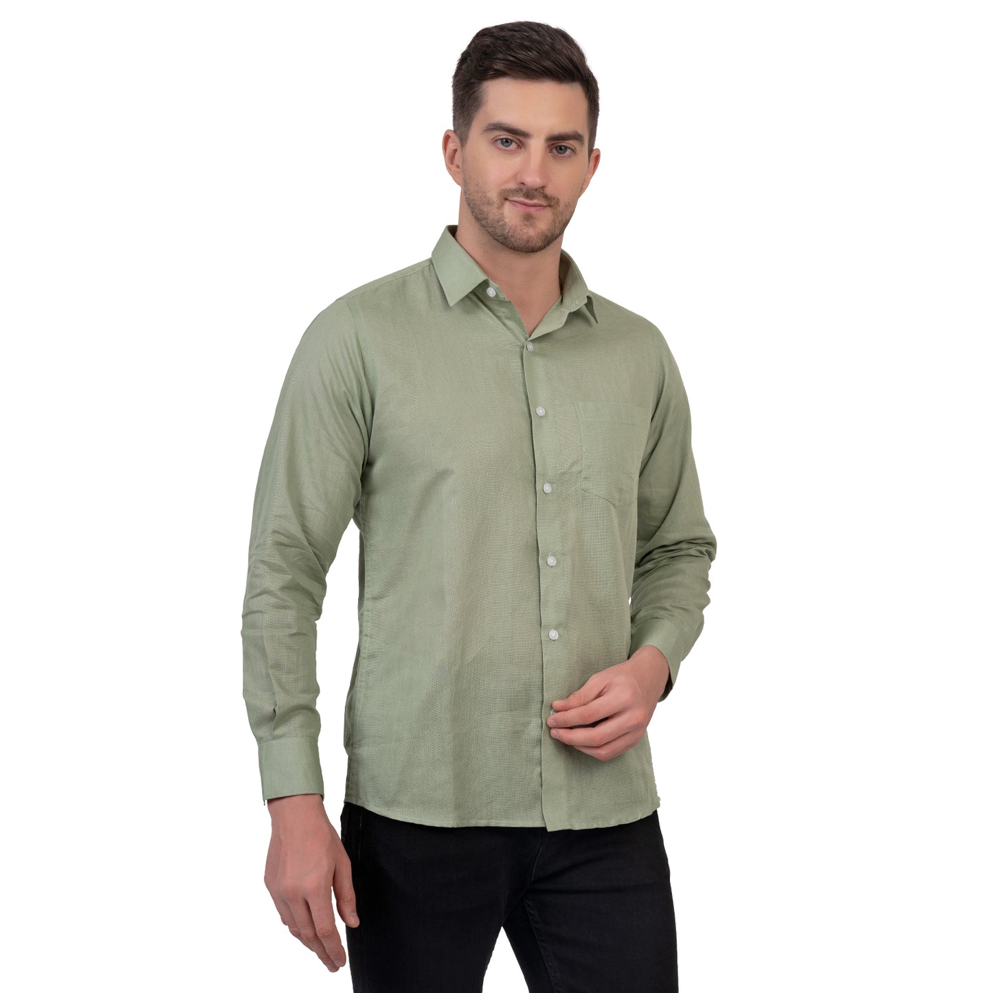 Full Sleeve Magic Linen Shirt (Olive Green)