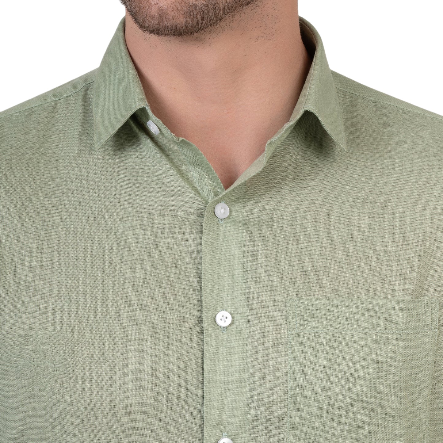 Full Sleeve Magic Linen Shirt (Olive Green)