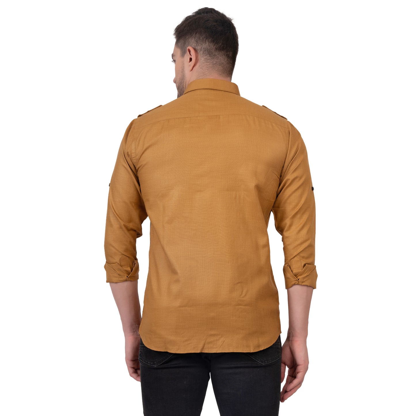 Full Sleeve Magic Linen Shirt (Golden Yellow)