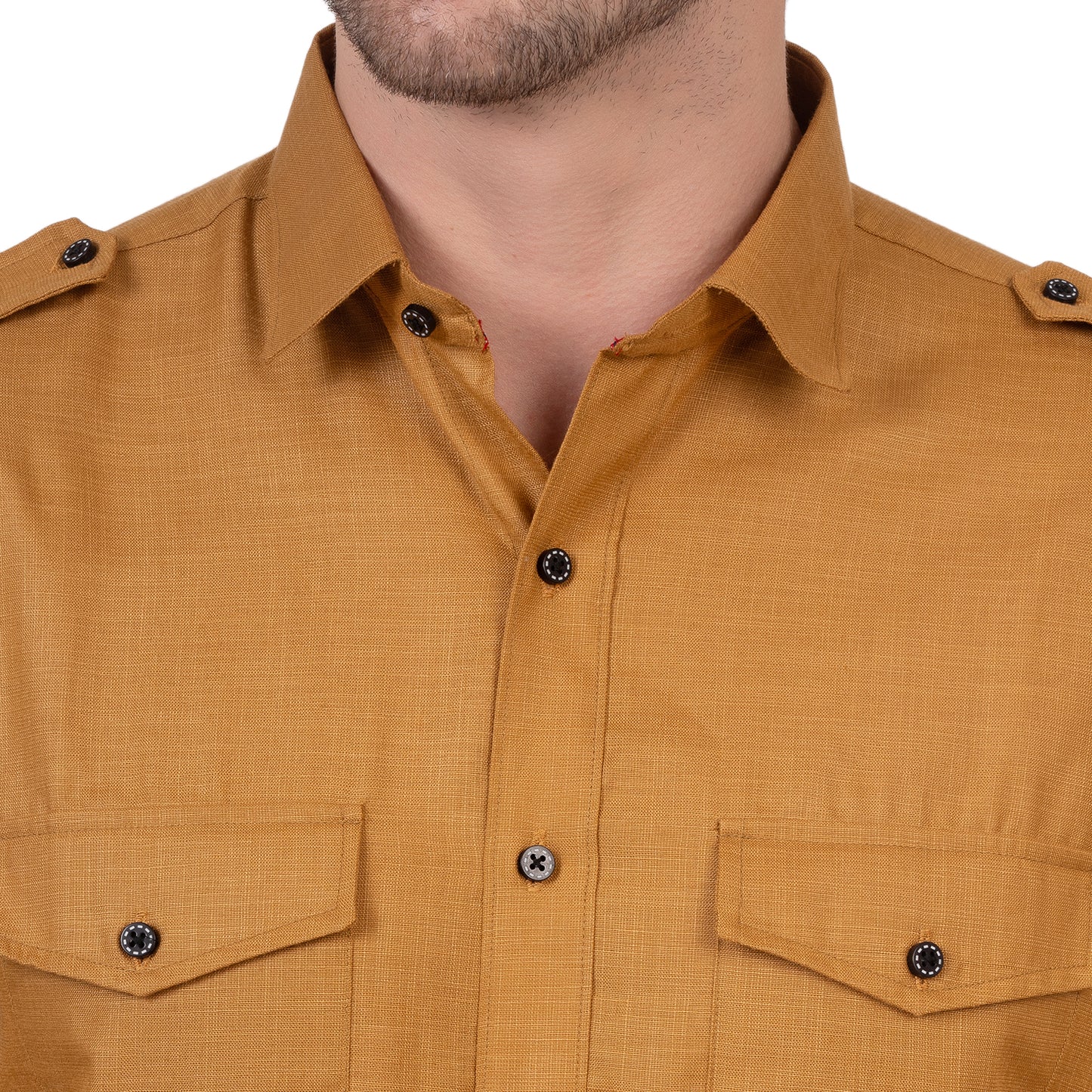 Full Sleeve Magic Linen Shirt (Golden Yellow)