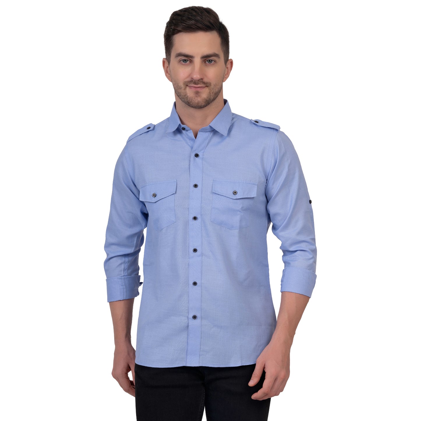 Full Sleeve Magic Linen Shirt (Fade Blue)