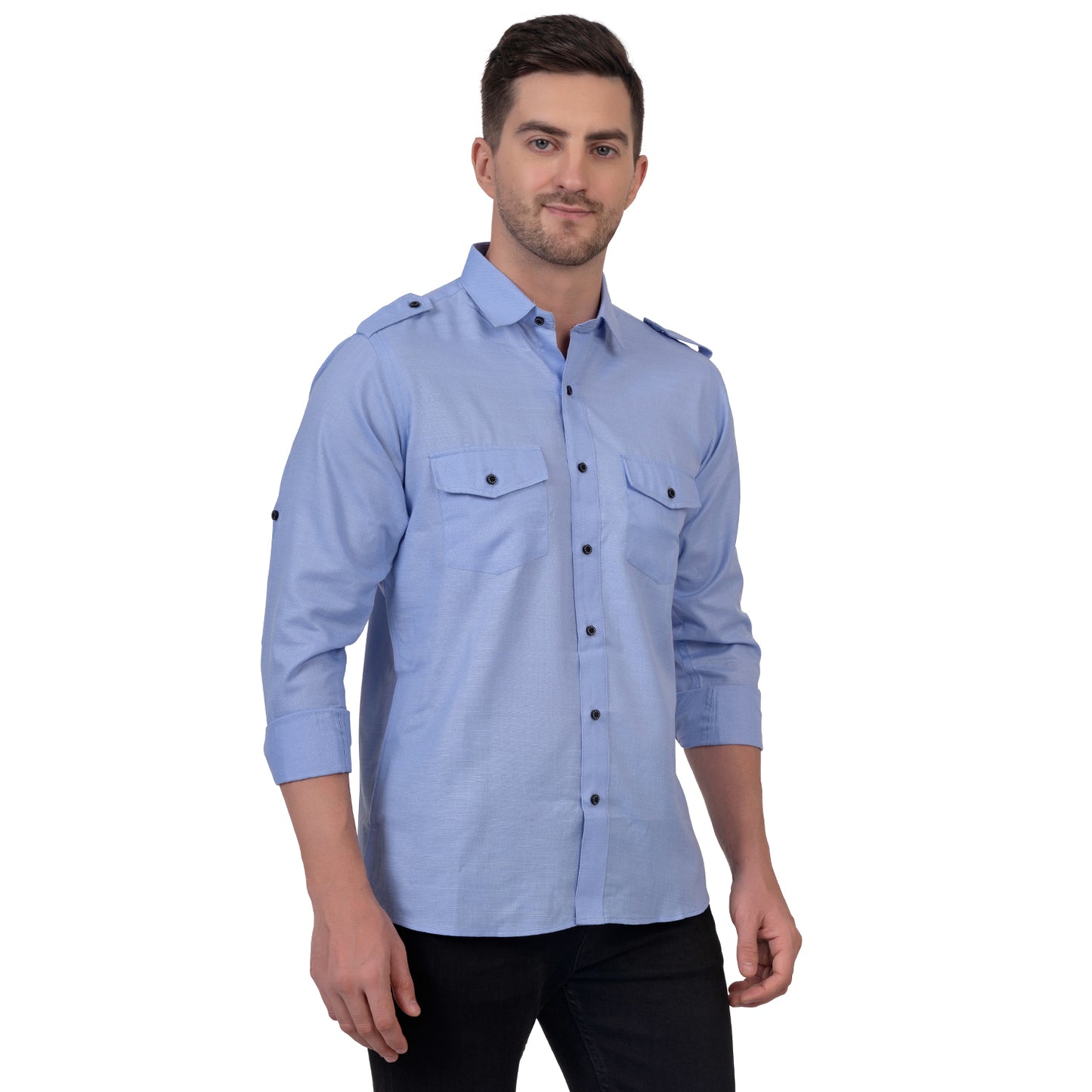 Full Sleeve Magic Linen Shirt (Fade Blue)