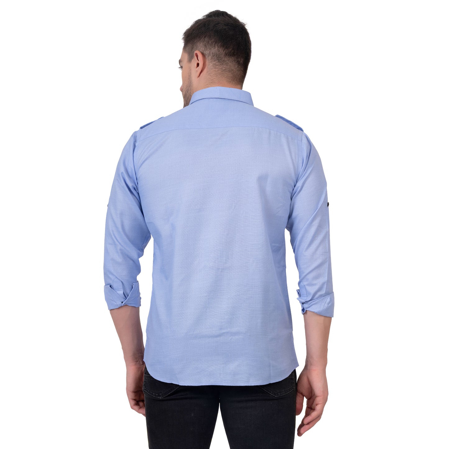 Full Sleeve Magic Linen Shirt (Fade Blue)